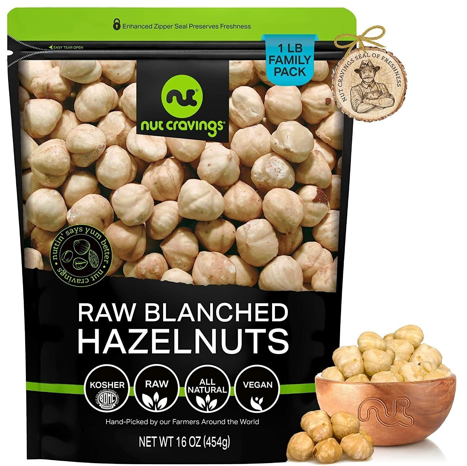Raw Blanched Hazelnuts Filberts, No Shell, Nut Food Snack, All Natural, Kosher
