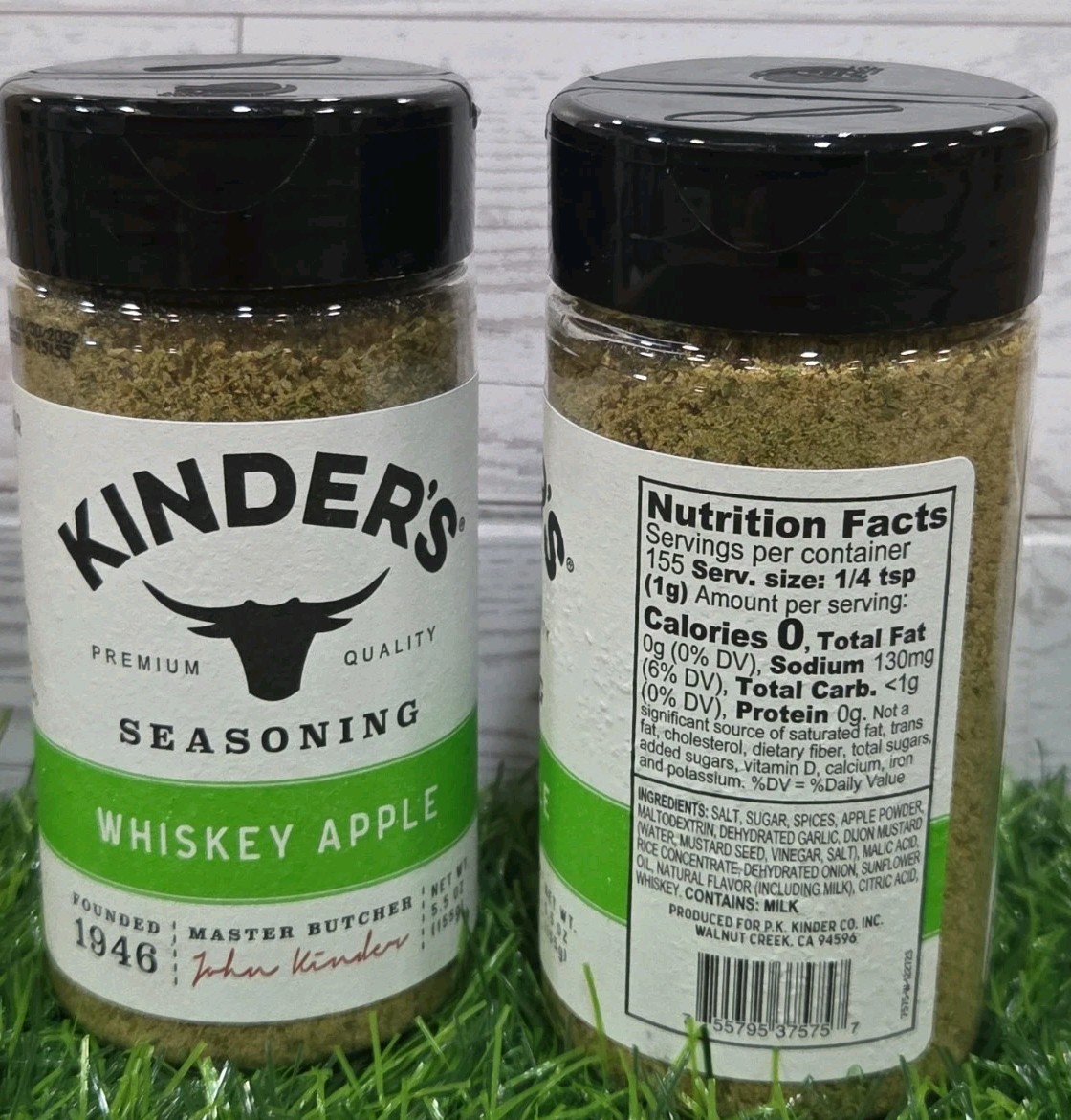 2 x 5.5 oz Kinder’s Seasoning Spice WHISKEY APPLE Master Butcher