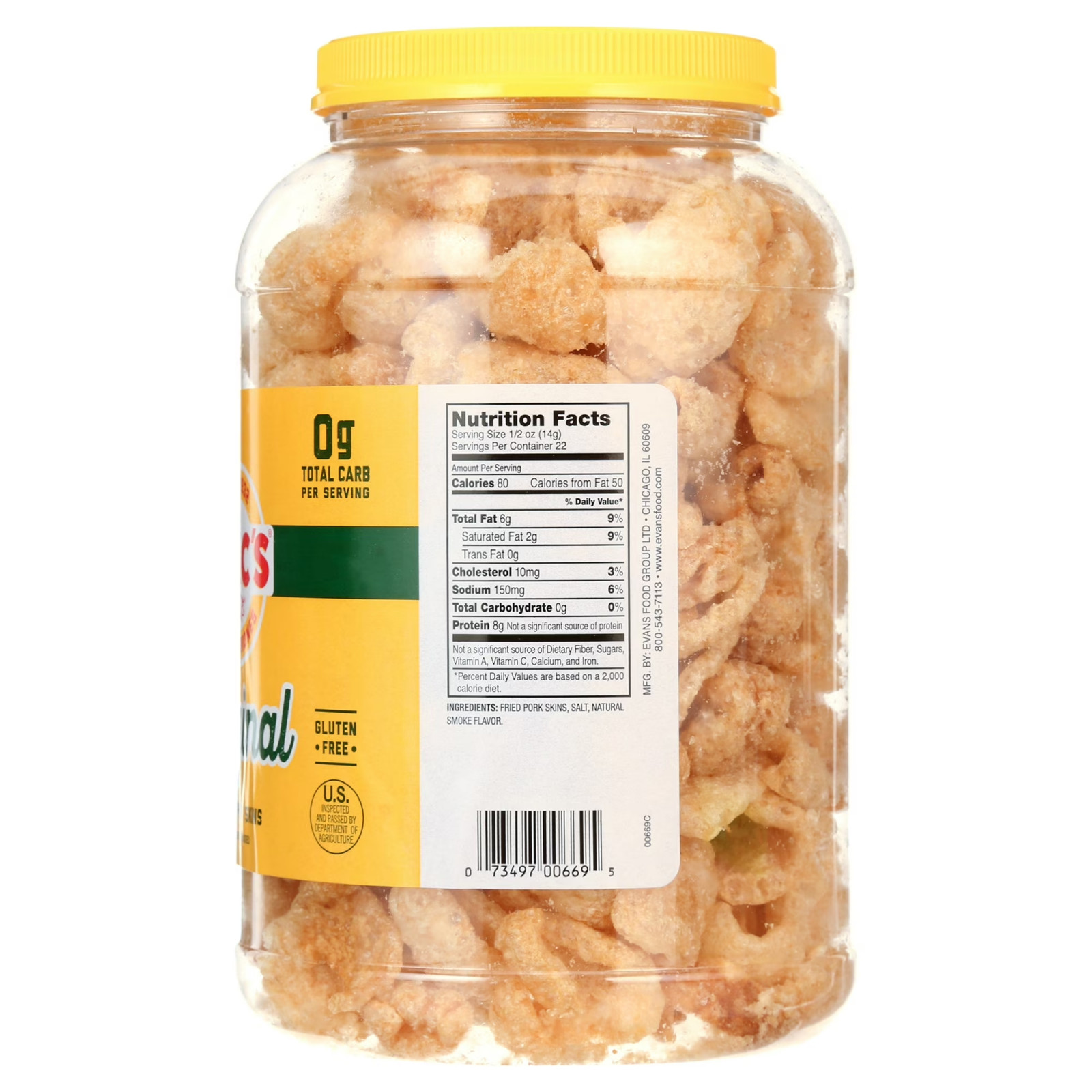 Mac’s Original Fried Pork Skins 11oz Barrel
