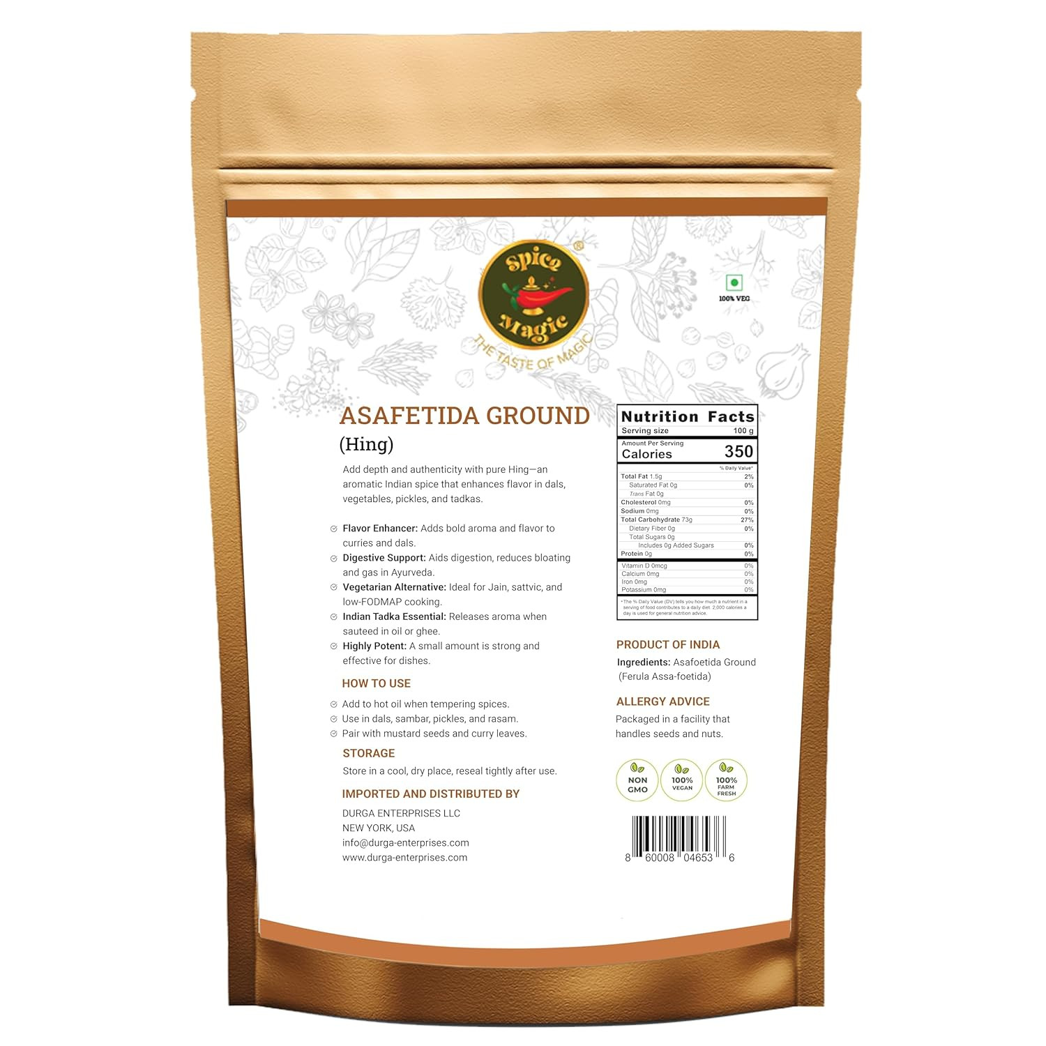 Spice Magic Asafetida Ground (Hing) ~ 100% Pure, Aromatic & Natural I Non-Gmo I