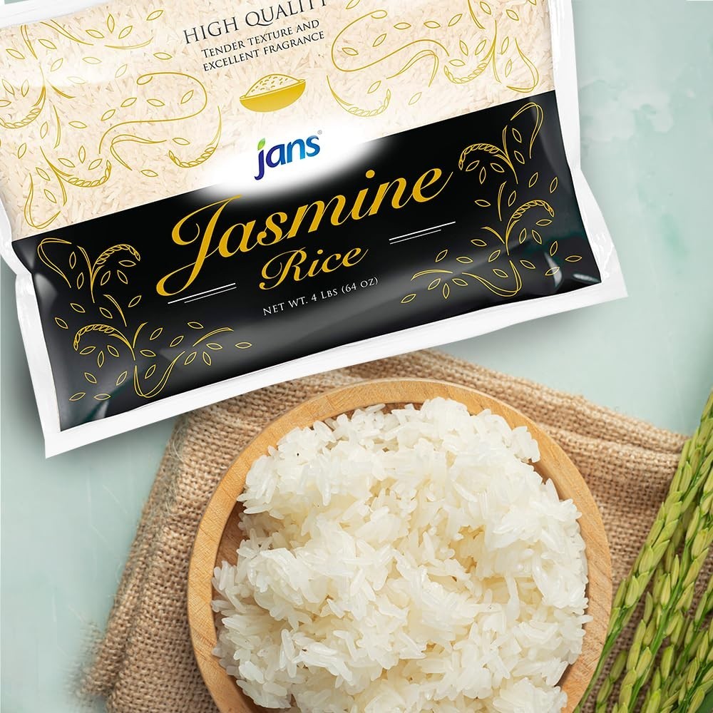 Jans Jasmine Rice 4lb Long Grain Thai White Rice Fragrant Gluten Free