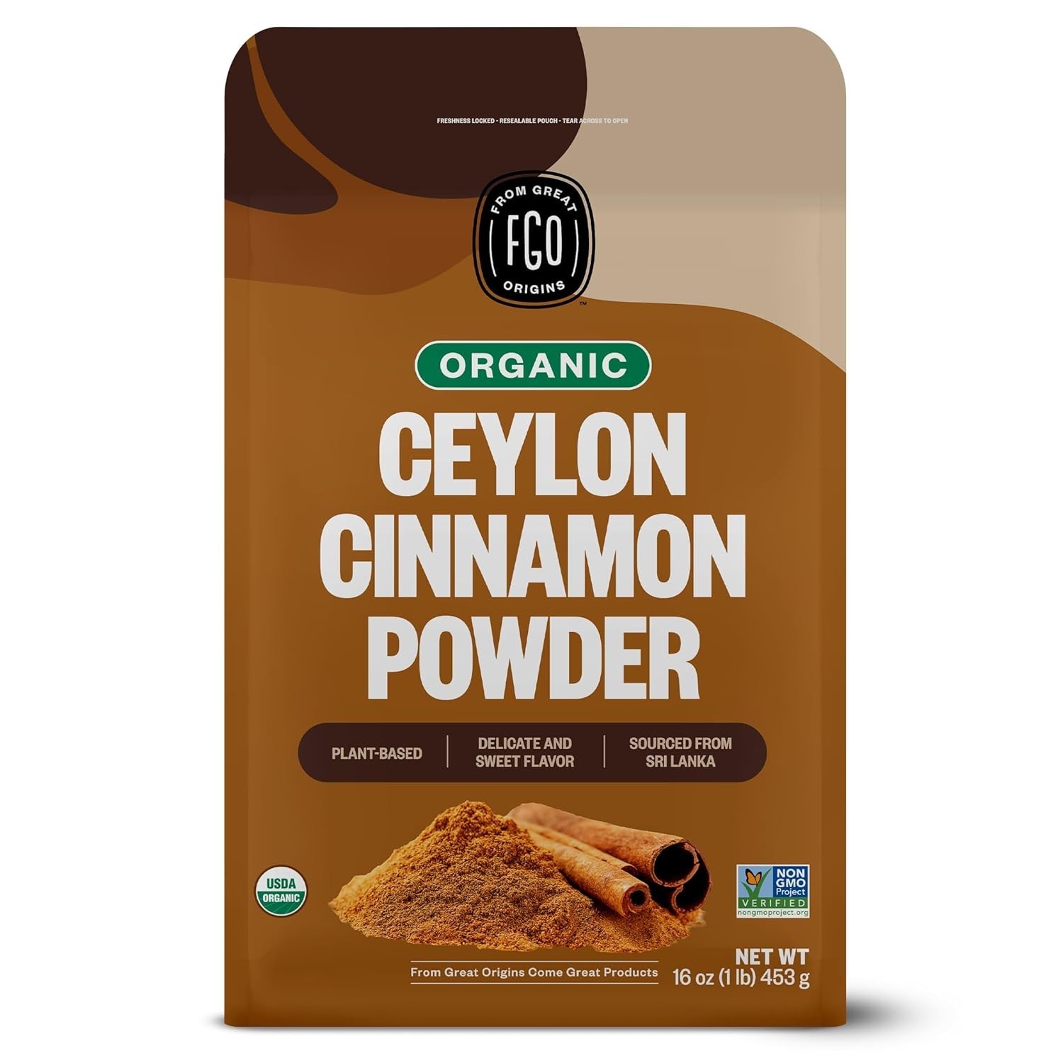 Organic Ceylon Cinnamon Powder, 2 Ounce or 16Oz Pure Sri Lanka Cinnamon