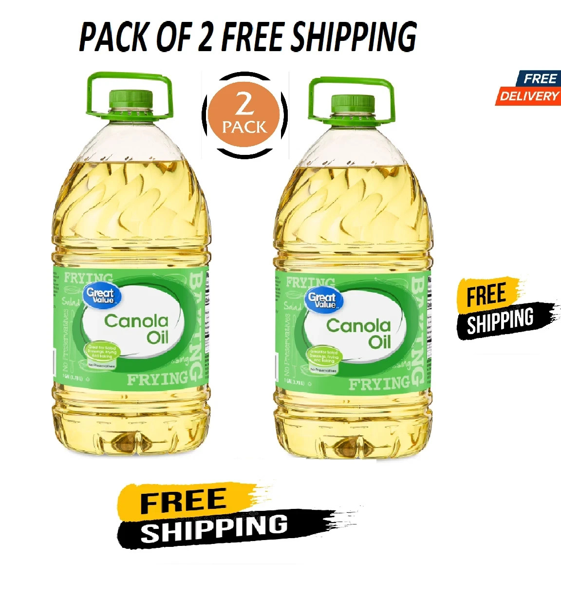 Great Value Canola Oil, 2 gal – Free Shipping