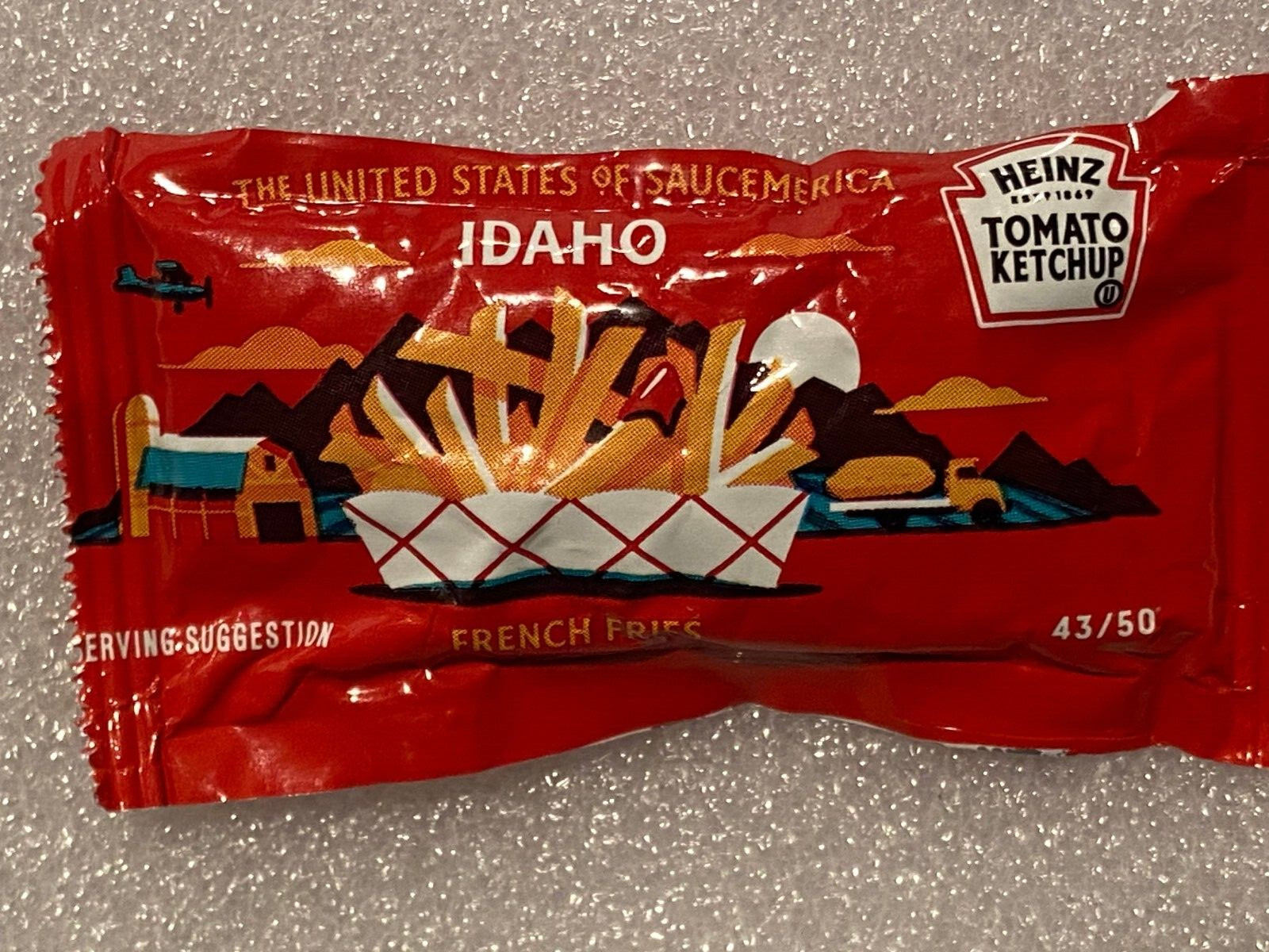 1 Heinz United States Of Saucemerica Ketchup Packet Idaho #43/50 *NEW* ss1