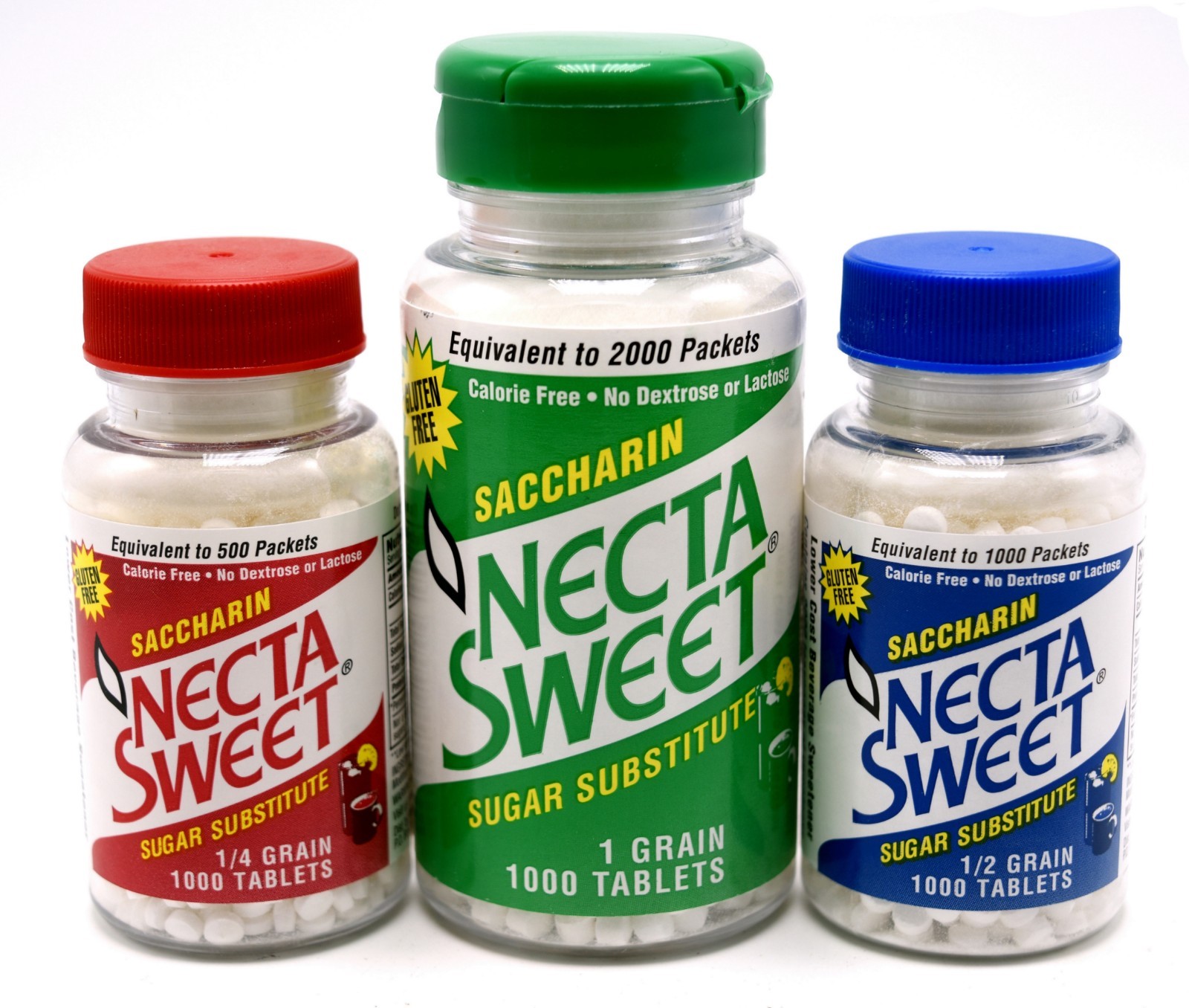 Necta Sweet Saccharin 1000-Tablet Bottle 1-Grain, 1/2-Grain or 1/4-Grain Tablet