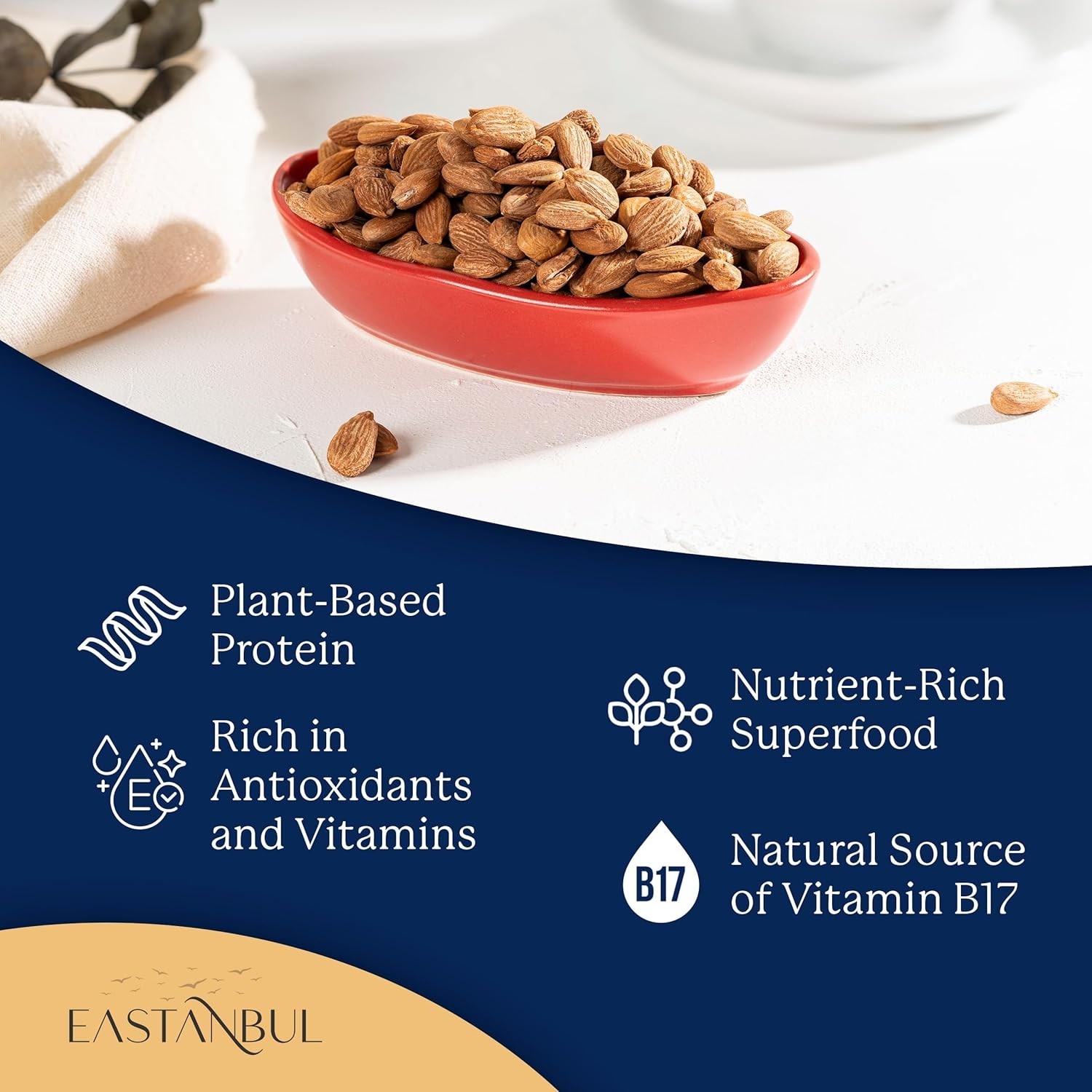 Organic Bitter Raw Apricot Kernel Premium Seeds 14oz Gluten Free Vegan USDA 1 lb