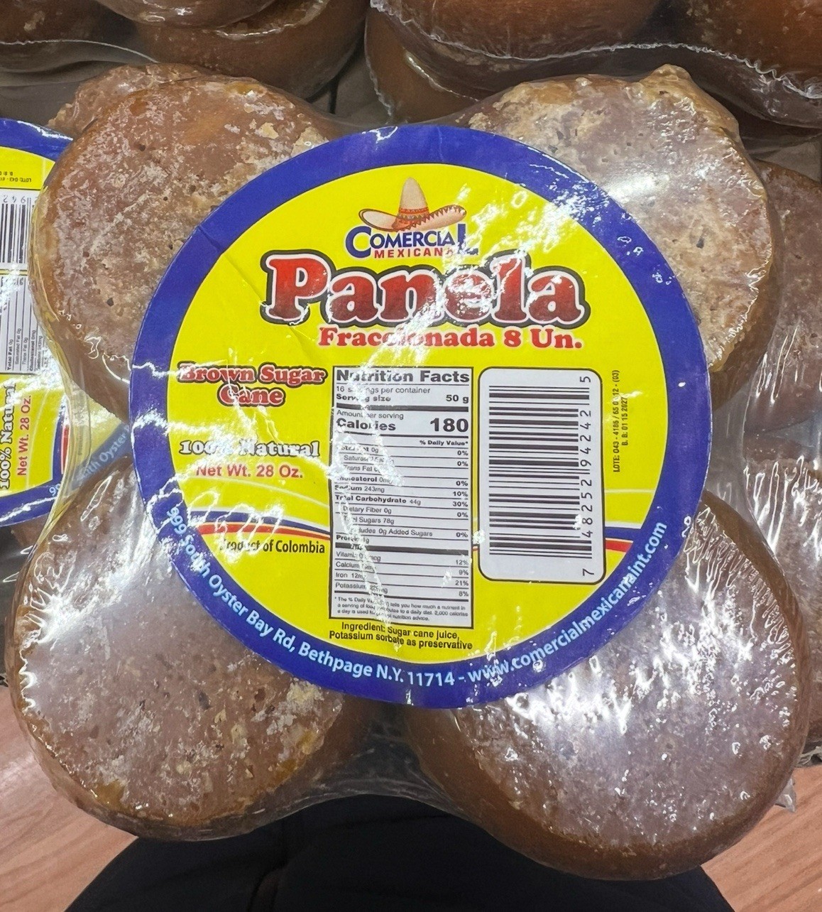 Panela From Colombia. BROWN SUGAR CANE PANELA 2 Pk Of 8 unit of 24 Oz Each Pk.