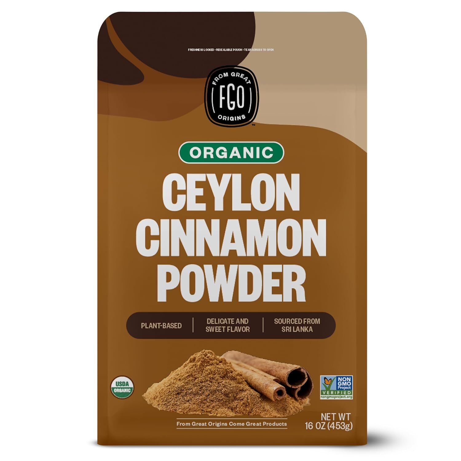 Canela De Ceilan Organica En Polvo, 100 % Cruda De Sri Lanka, 16 Oz (Paquete…