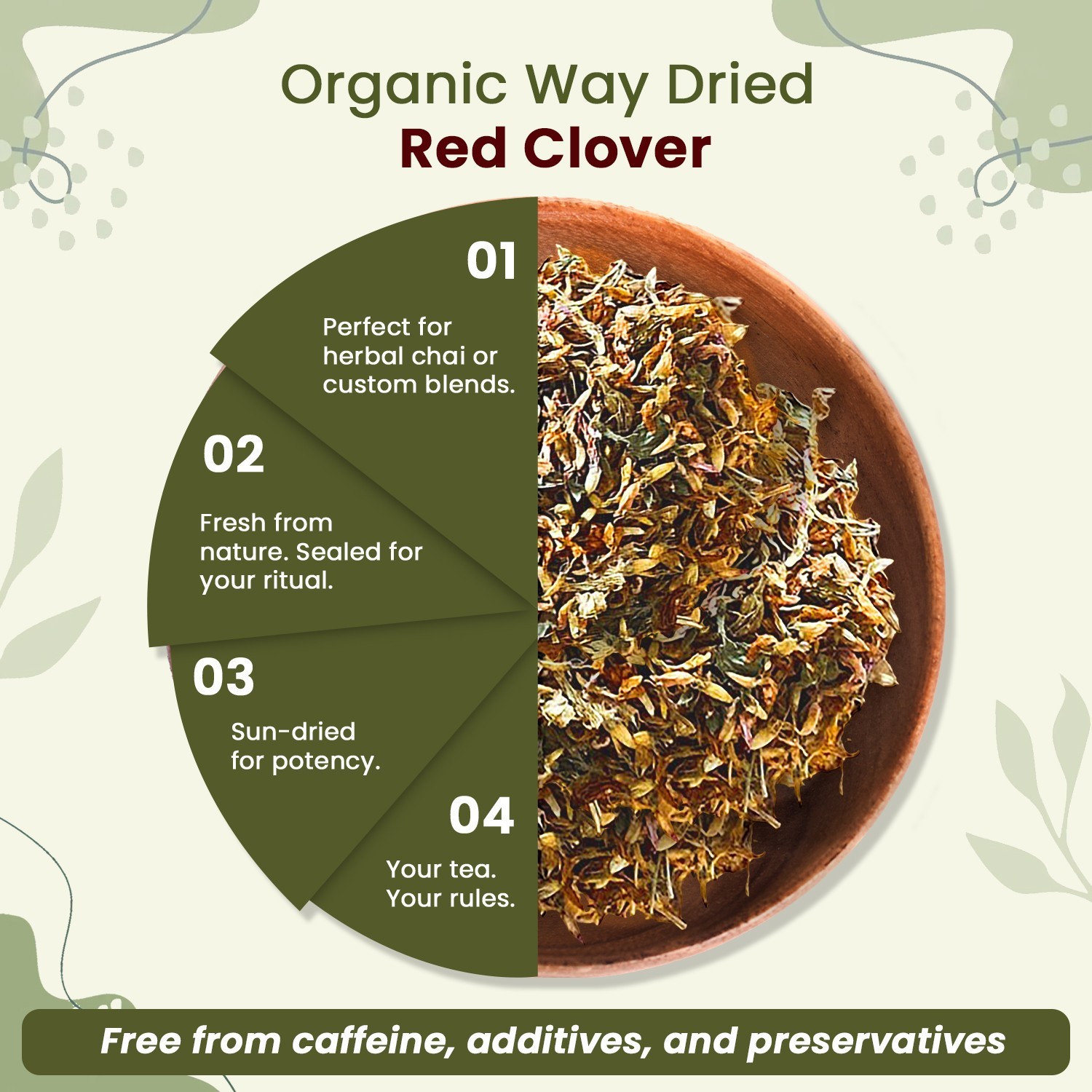 Organic Way Red Clover Cut & Sifted – Herbal Tea | Kosher & USDA Certified