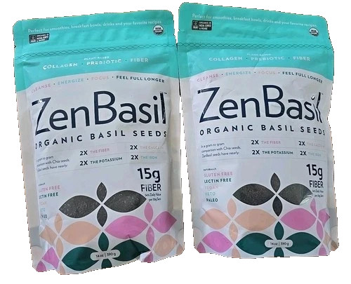 2X Zen Basil Seeds |Edible Basil Seeds USDA Organic, Kosher, Non-GMO,Lectin-Free
