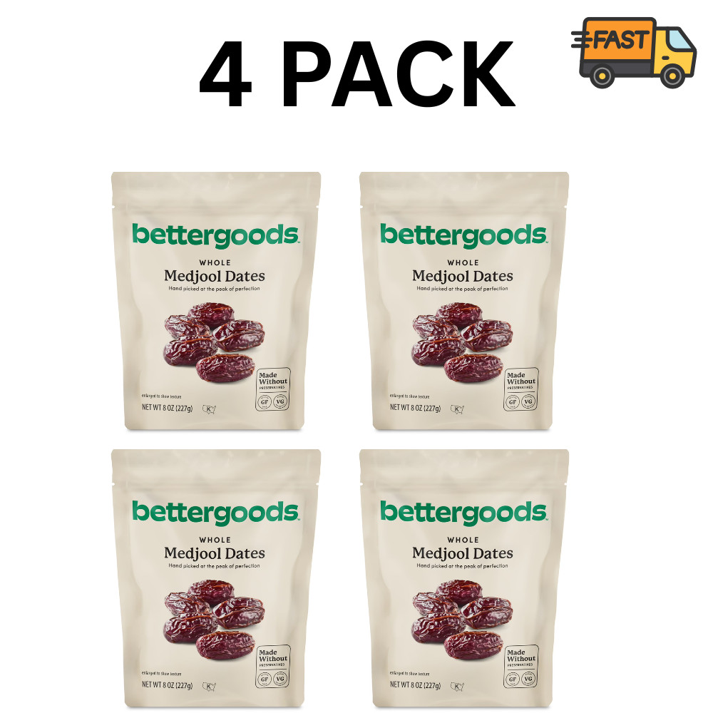 bettergoods Whole Medjool Dates Dried Fruit 8 oz Bags Pack of 4 Fresh