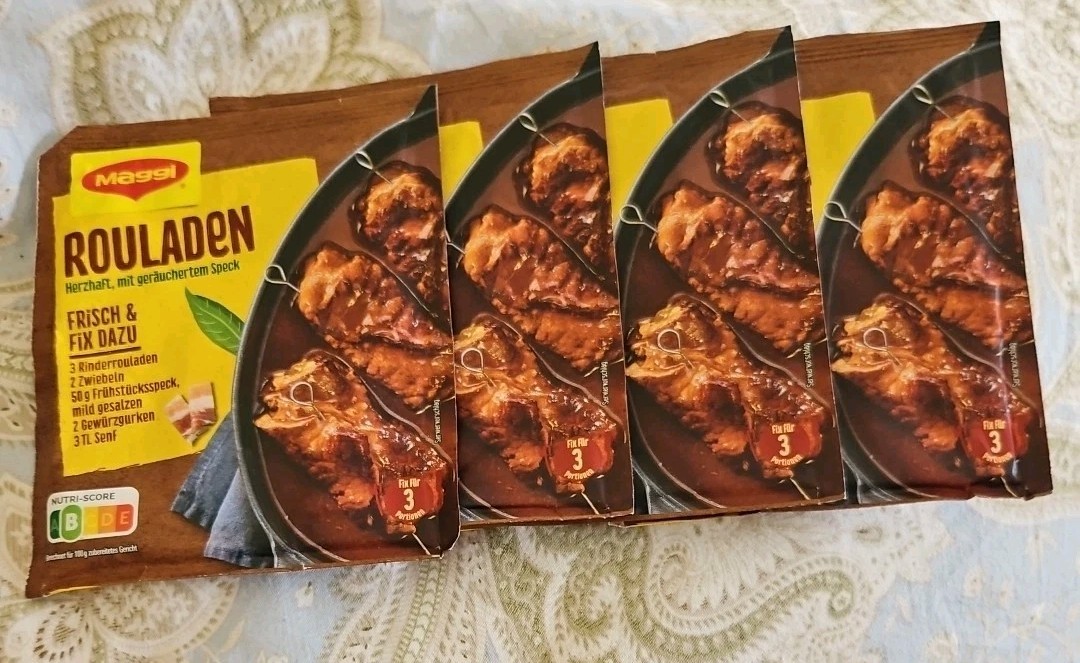 4 x Maggi Fix & Fresh Rouladen Beef Rolls Hearty Bacon Spice Mix Germany
