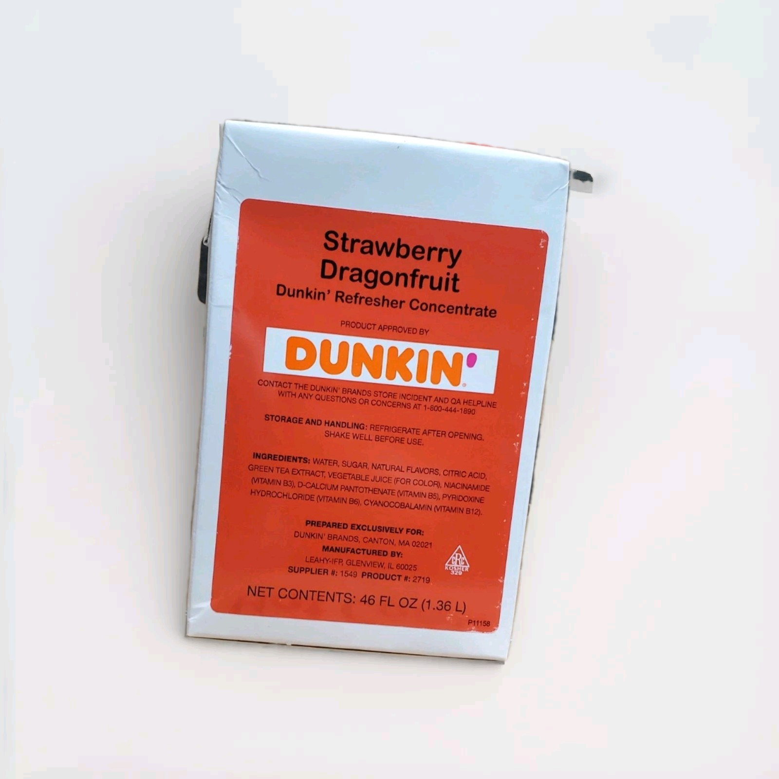 Dunkin Strawberry Dragonfruit Refresher Concentrate (BEST SELLER) *EXP OCT 2026*