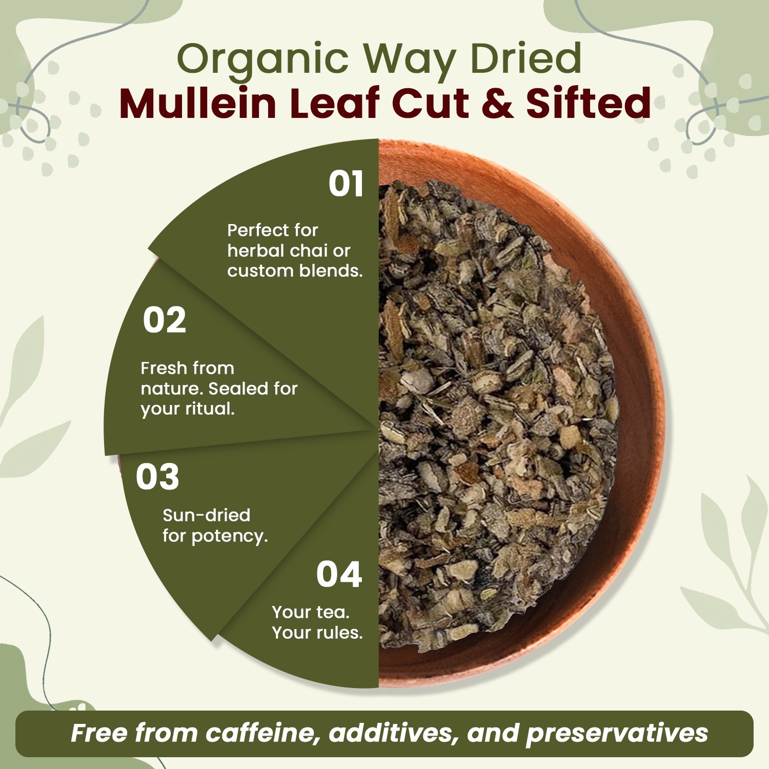 Organic Way Mullein Leaf Cut & Sifted – Organic, Kosher & USDA Certified