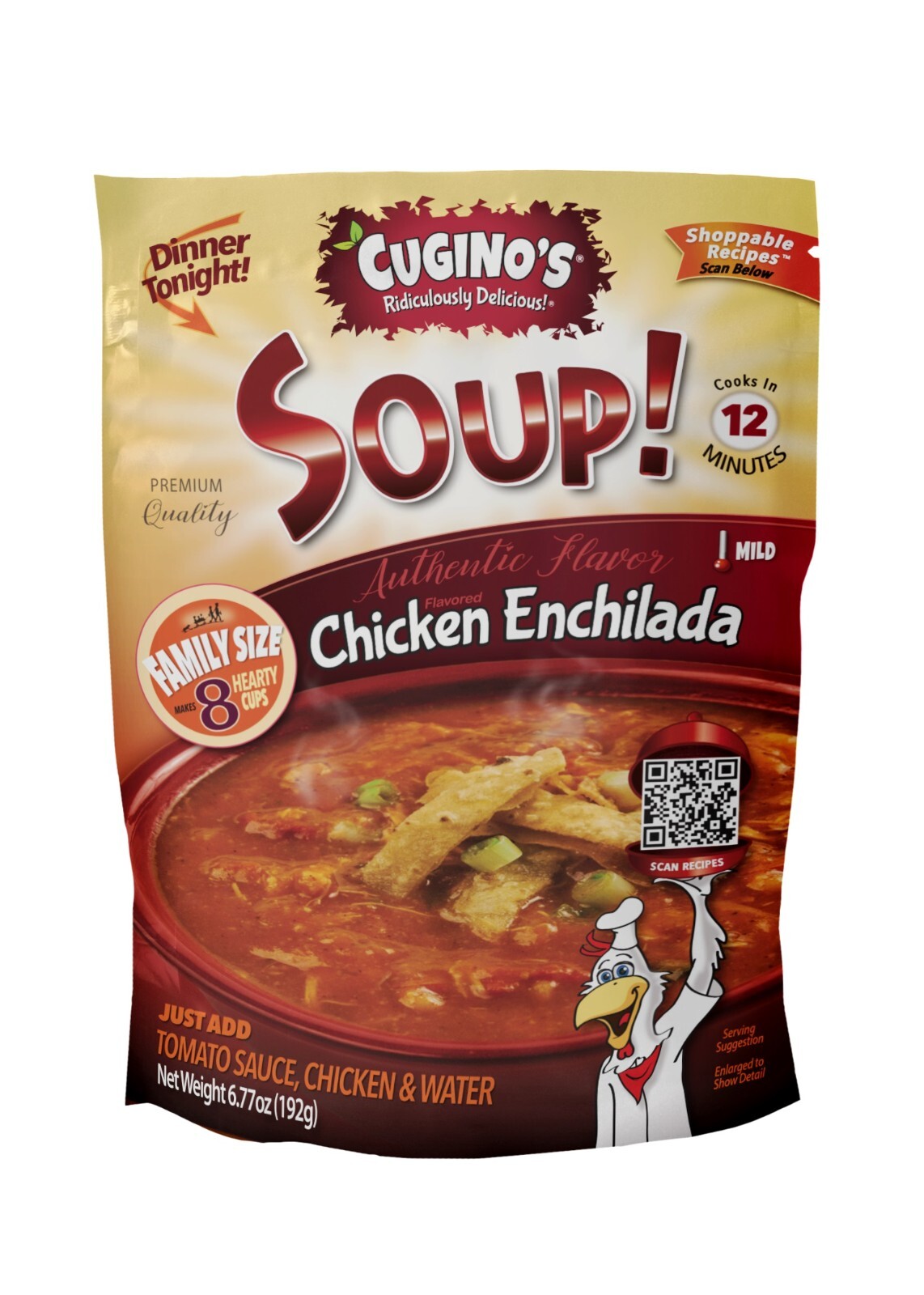 Cugino’s Chicken Enchilada Soup – Makes 8 servings