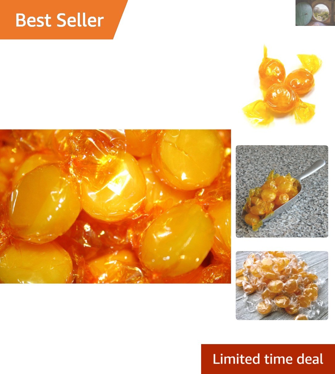 1 lb Bulk Wrapped Butterscotch Buttons – Approximately 90 Smooth Candy Pieces