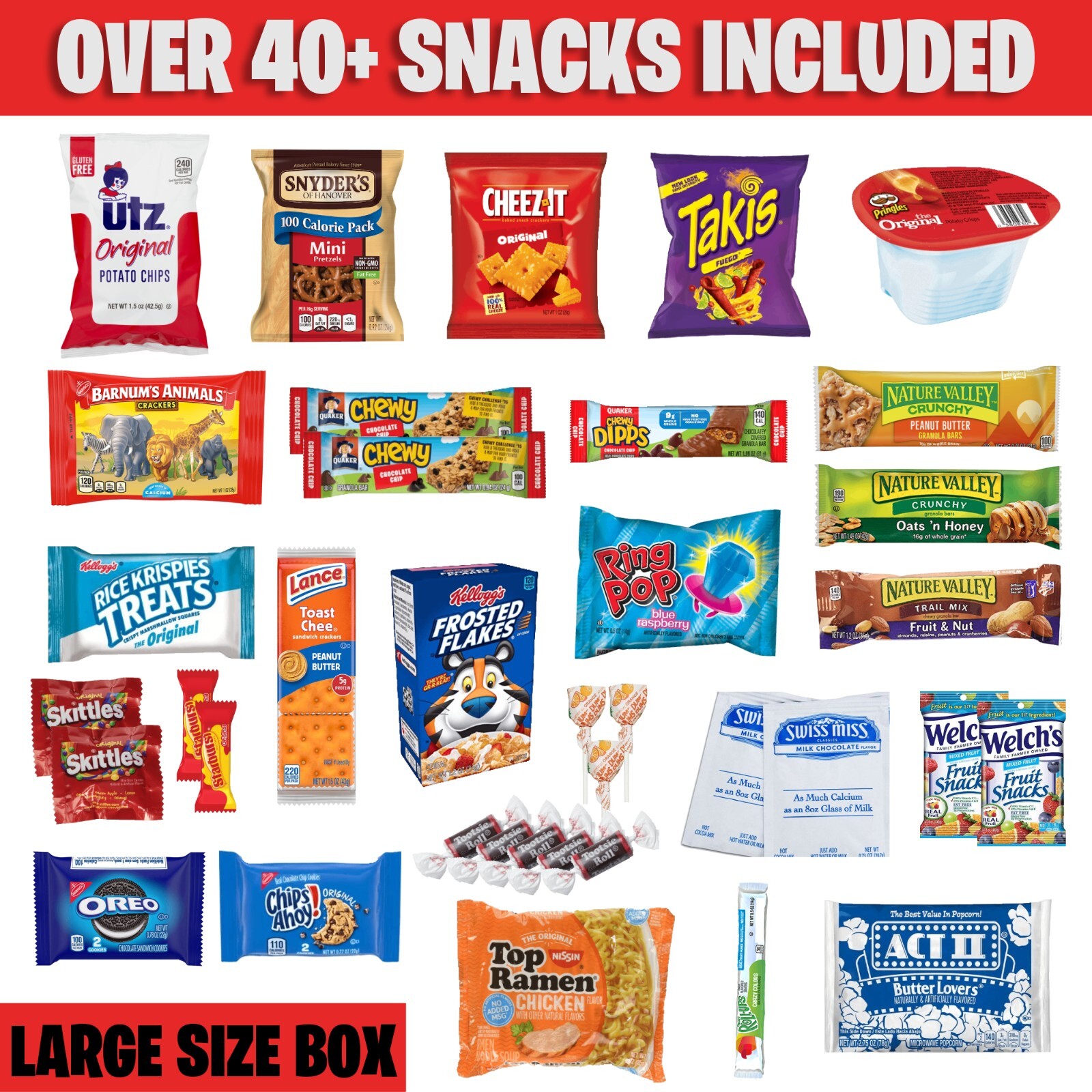 Snack Basket & Snack Box – American Snacks Candy Box – College Snack Box Gift