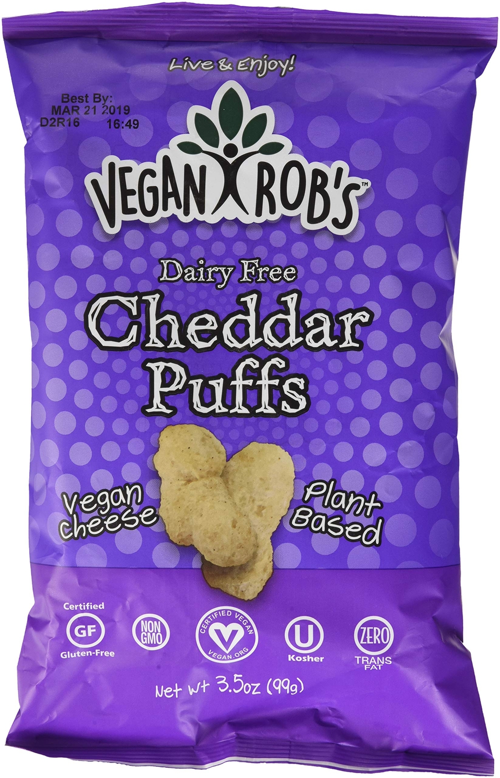 Vegan Rob’s Dairy Free Cheddar Puffs, 3.5 oz