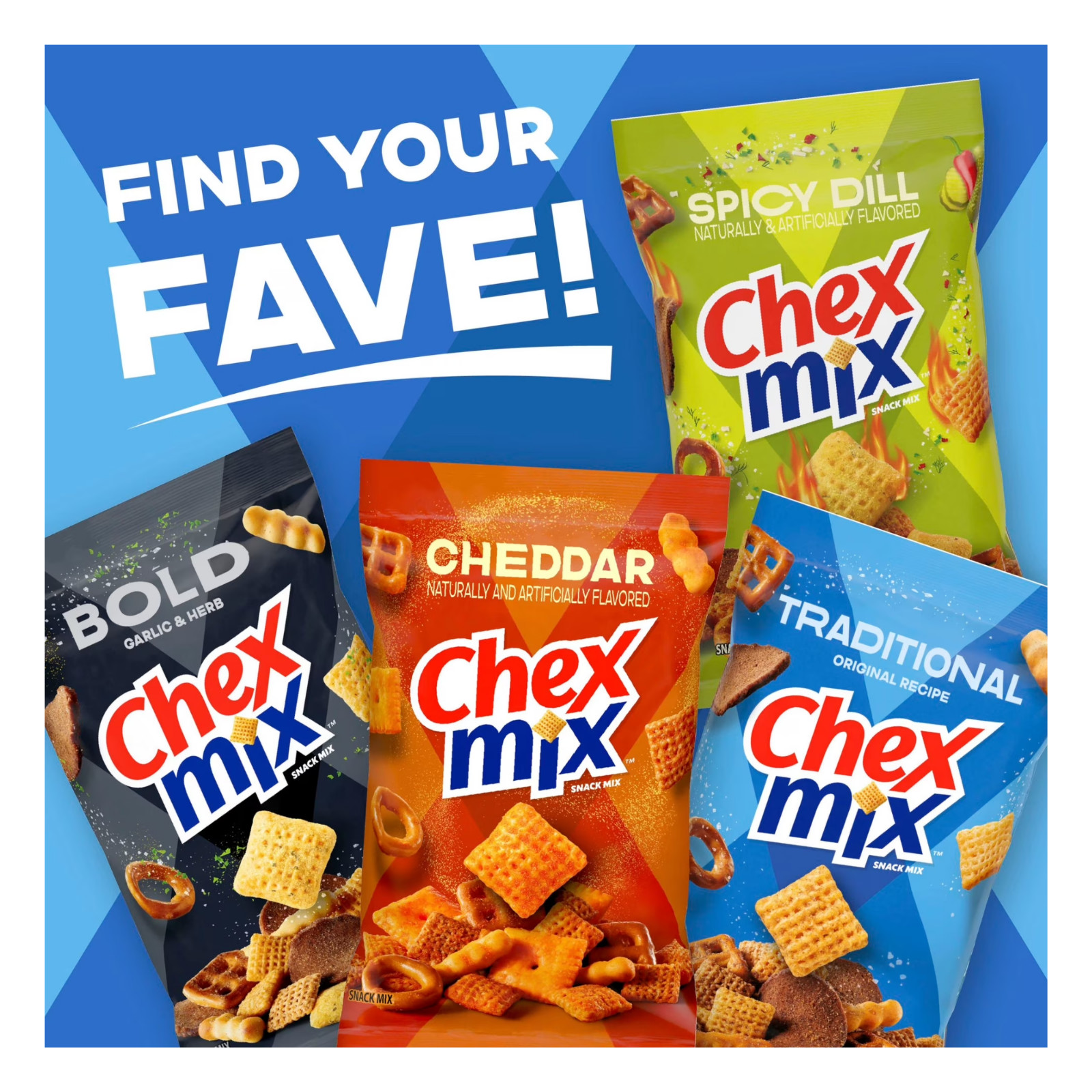 Chex Mix Traditional Snack Mix, Salty Snacks Tub, 20 oz New Free Ship