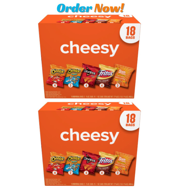 Frito-Lay Cheesy Snack Chips Variety Pack, 18 Count Multipack Box -USA