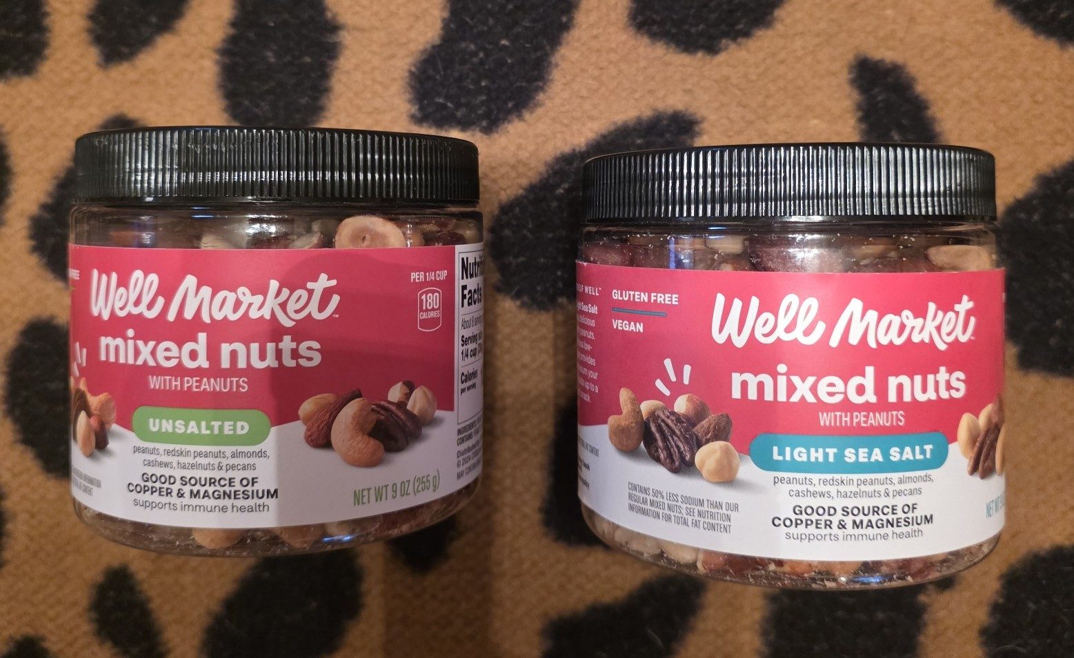 Well Market Mixed Nuts with Peanuts Unsalted & Light Sea Salt 2-Pack 9 oz