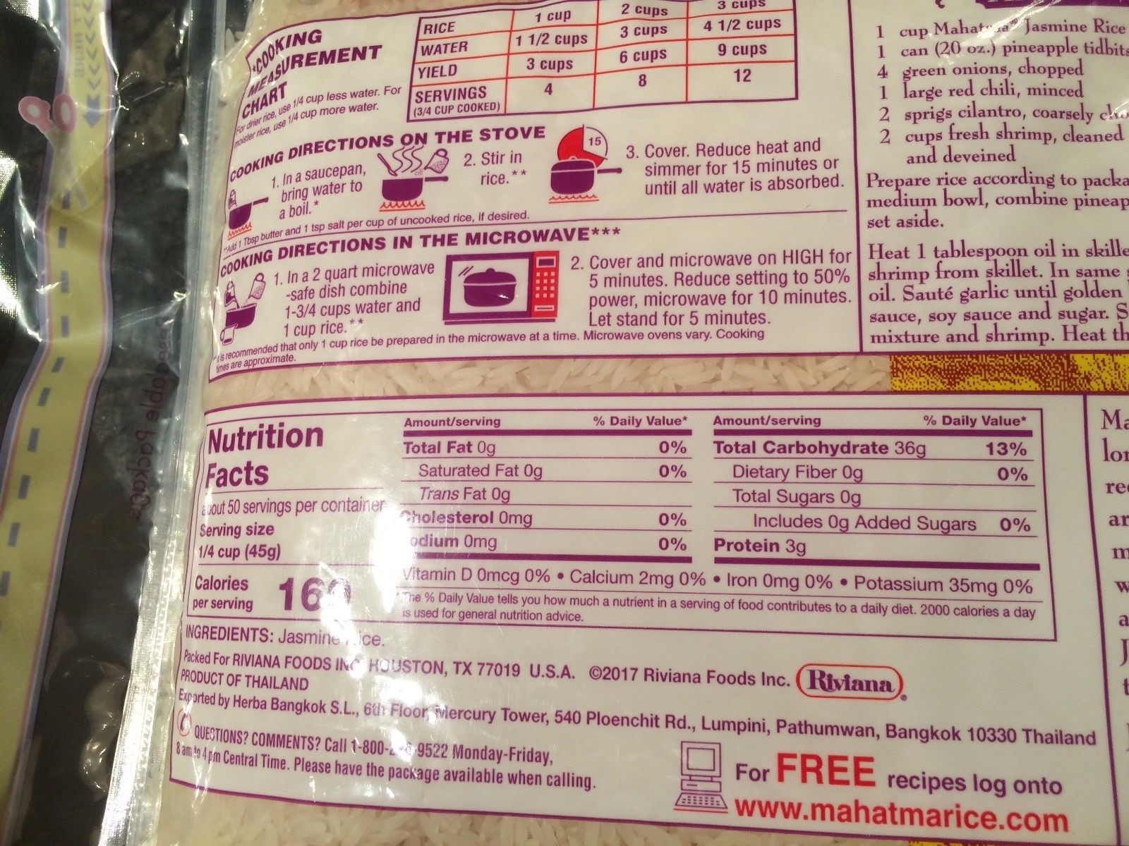  Jasmine Rice (Mahatma) Enriched Thai Fragrant Long Grain Rice 5lb Fast shipping