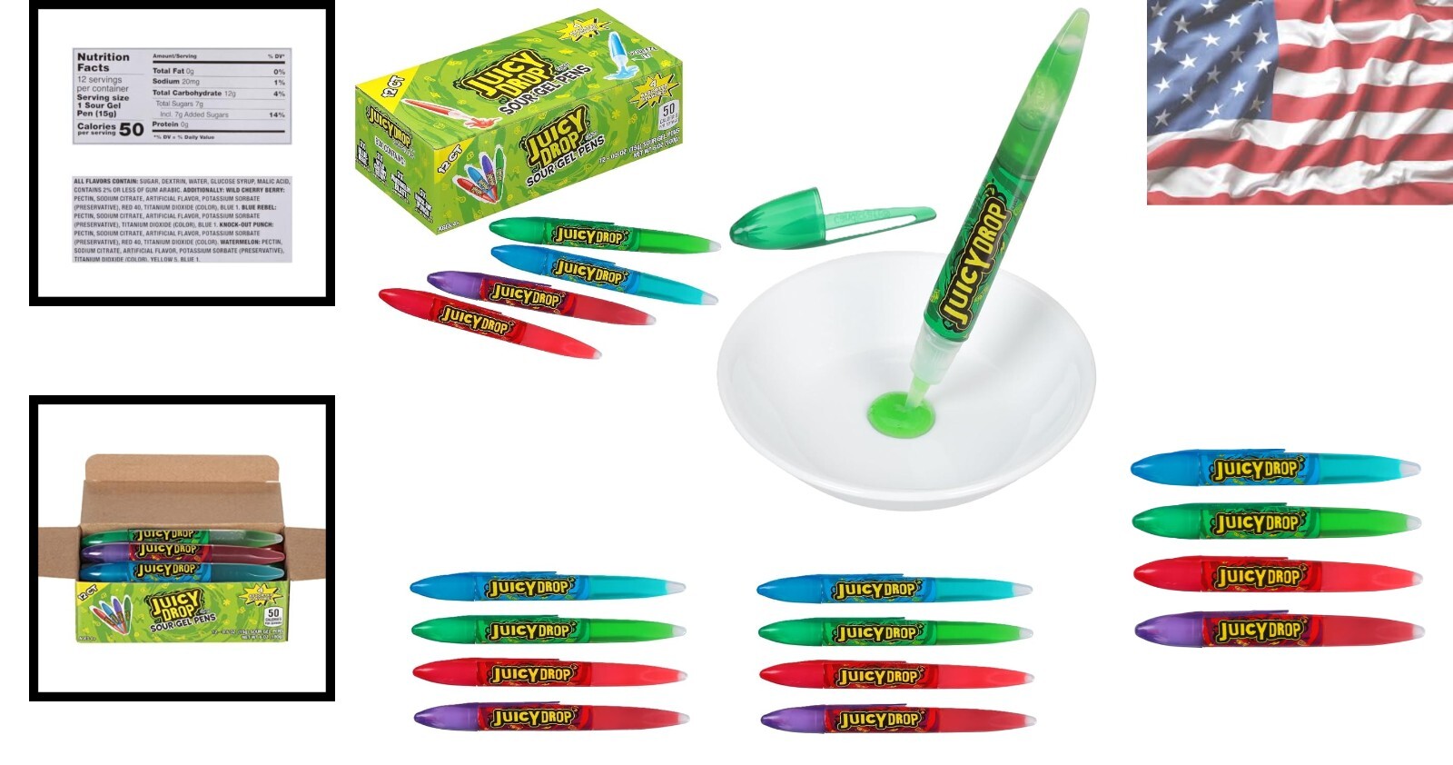 Fun Sour Candy Gel Pens – 12 Ct Variety for Birthday Parties and Goodie Bags