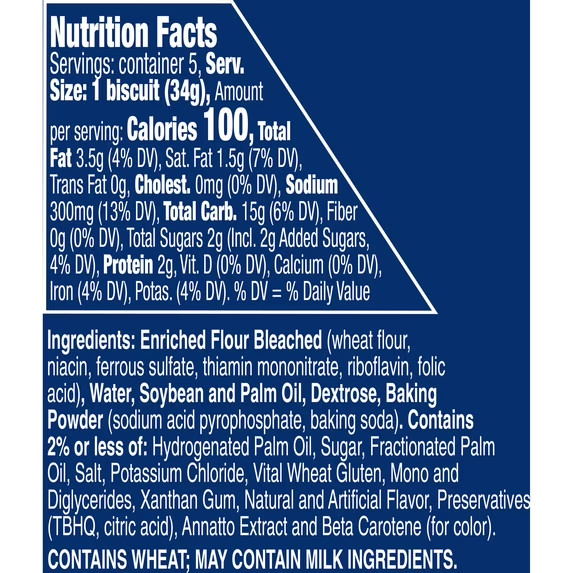 Pillsbury Flaky Layers Butter Tastin’ Canned Biscuits, 5 Count, 6 oz