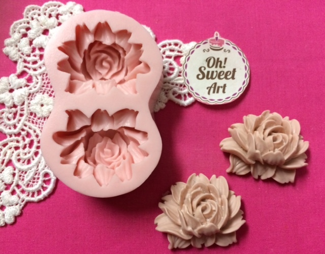 Flowers roses silicone mold fondant cake decorating cupcake soap food icing FDA