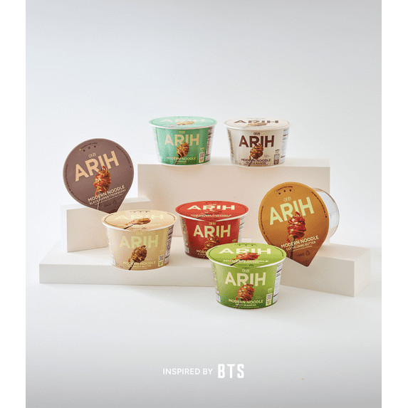 ARIH Modern Noodles Vongole Bowl 2 Pack Korean Fusion Soup Less Noodles