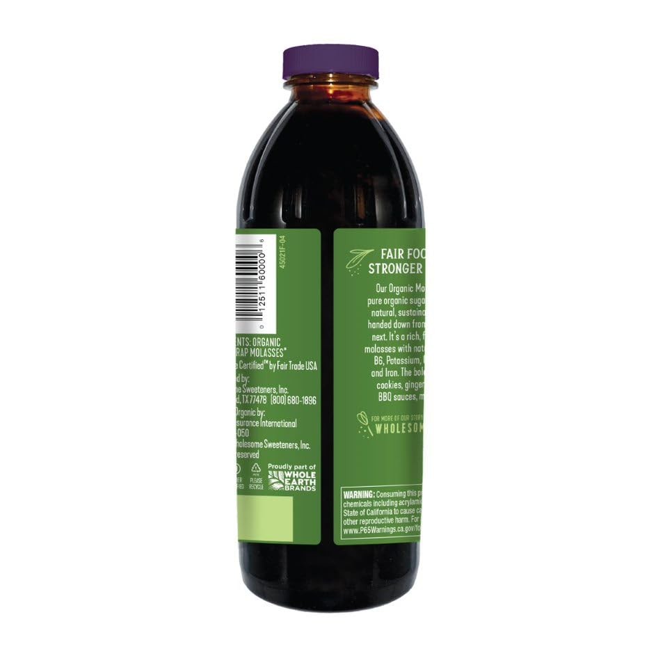 Organic Blackstrap Molasses, 16 oz USDA Organic, Fair Trade Certified