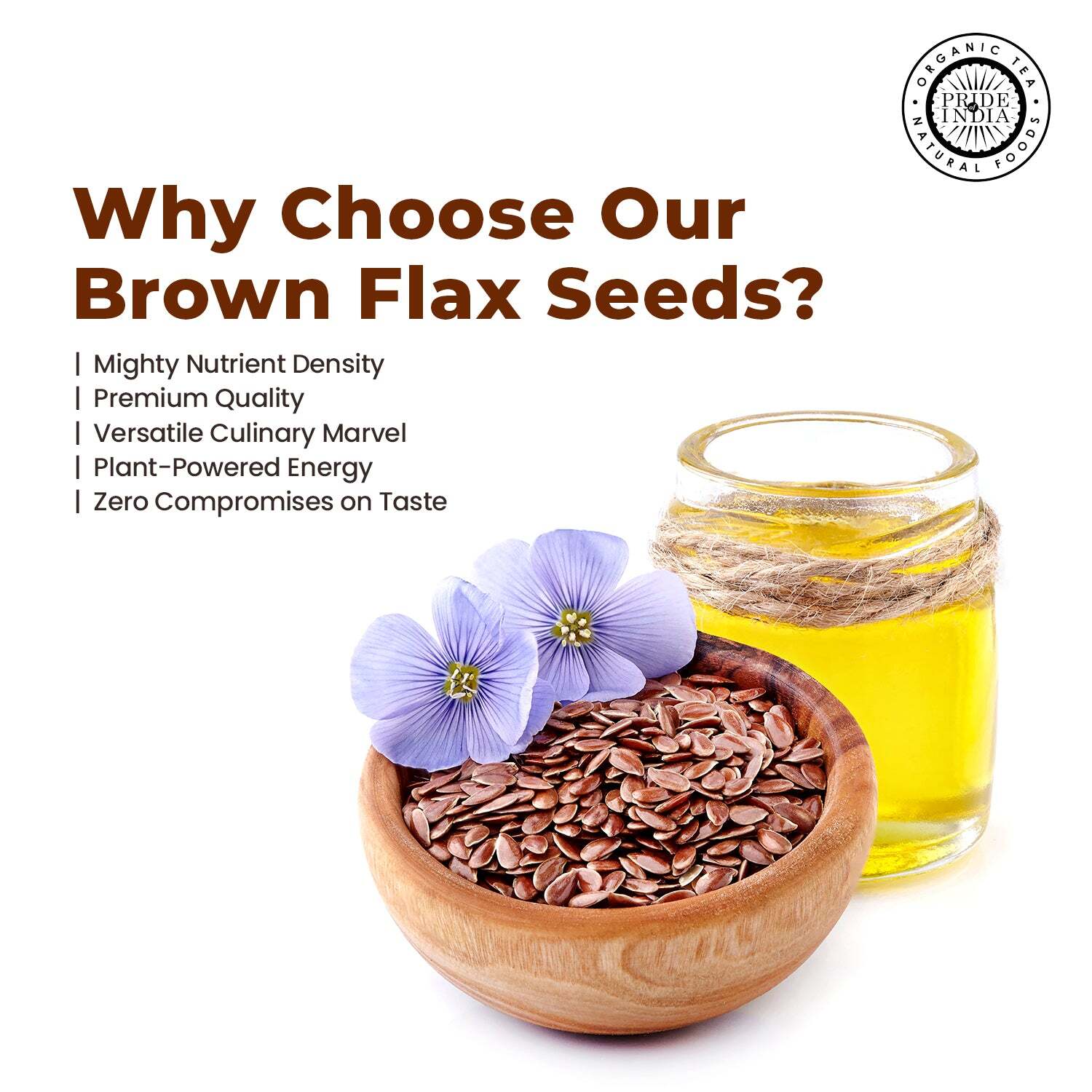 Whole Brown Flax Seeds – Omega-3 & Lignan Superfood Jar