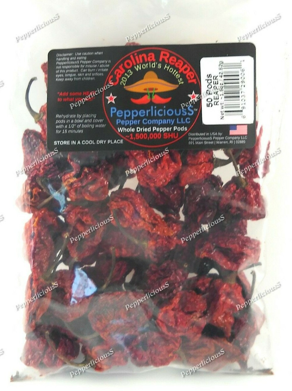 50 DRIED CAROLINA REAPER PEPPER Pods – WORLDS HOTTEST Pepper – Super Hot Quality