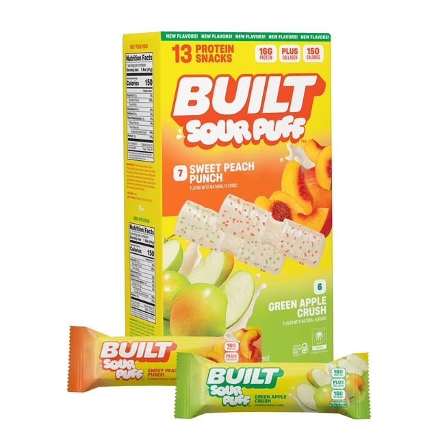 BUILT Puff Sour Puff Protein Bars- Variety Pack- 13 Count New NIB Exp 03/05/2027