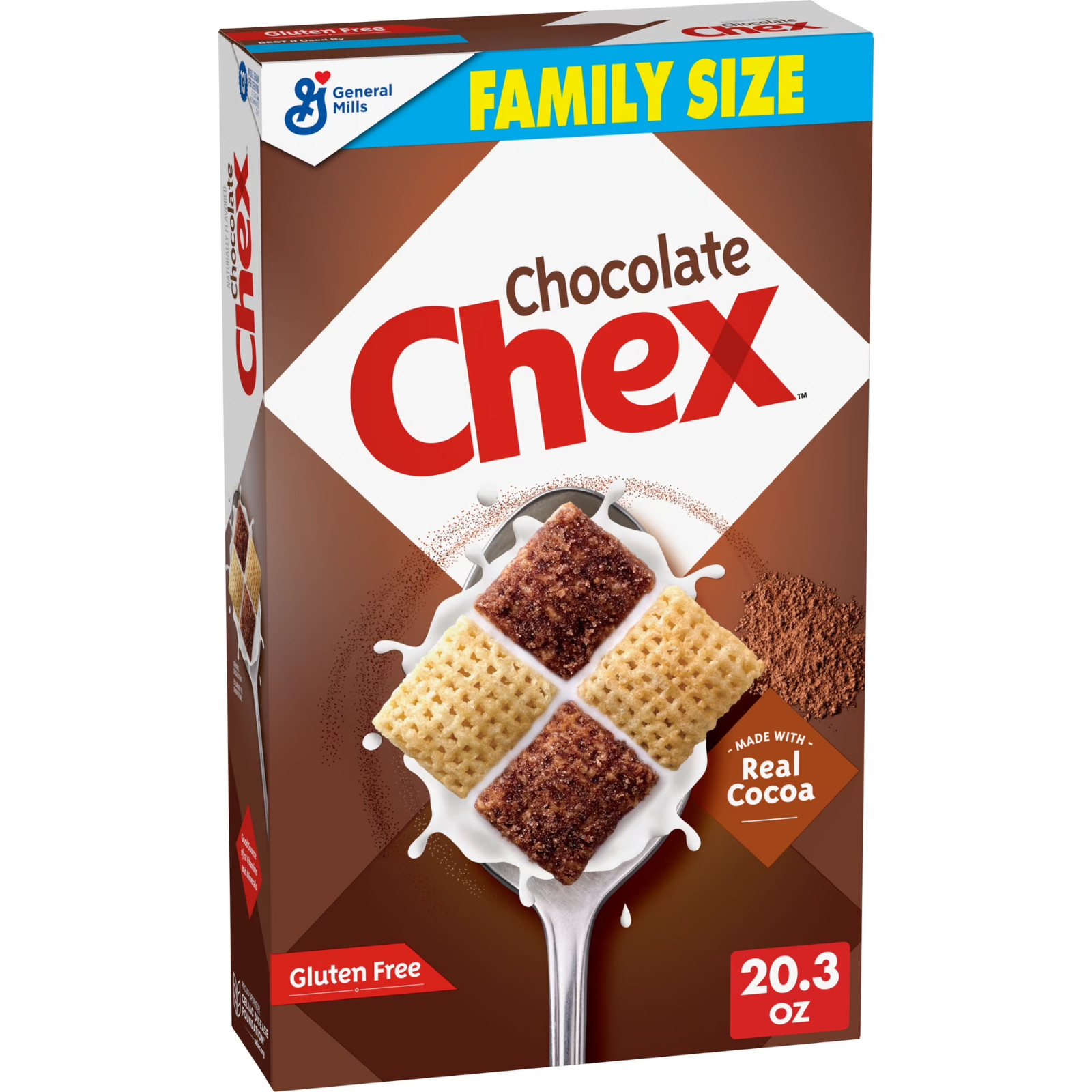 Chocolate Chex Cereal, Gluten Free Breakfast Cereal, Family Size, 20.3 oz