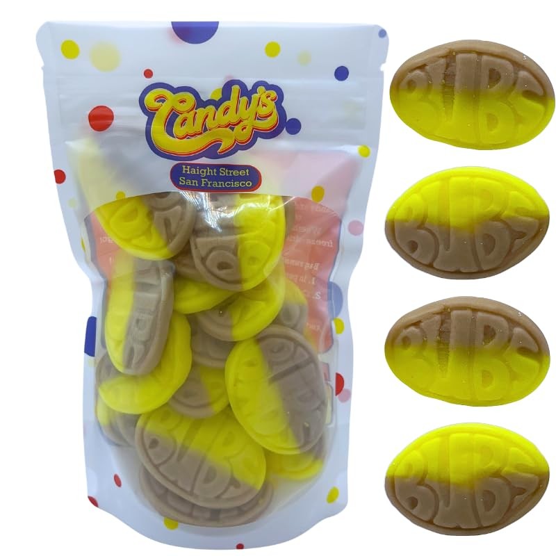 BUBS Banana Toffee Ovals Swedish Candy, Vegan, Gelatin-Free, 1/2 Pound Bag