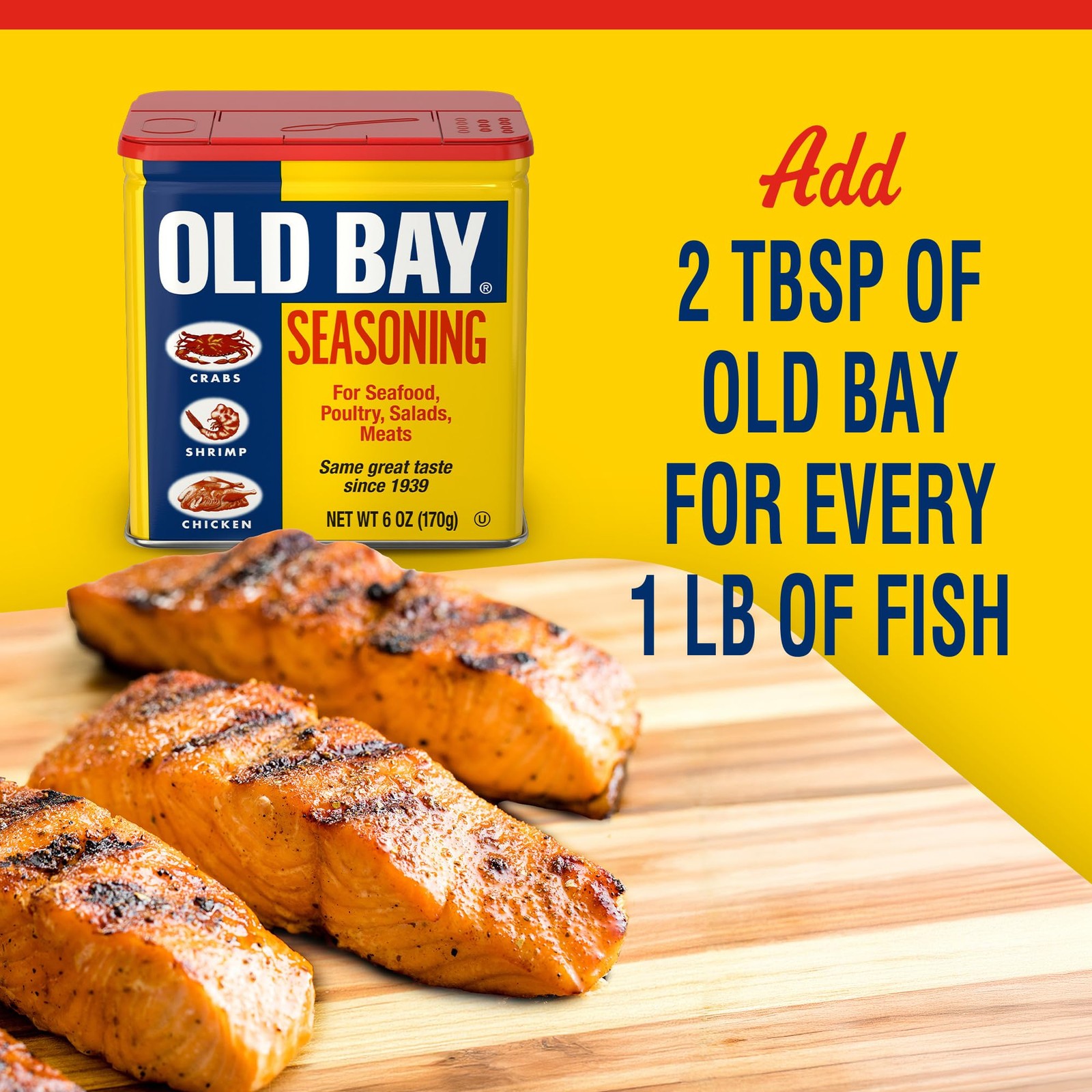 OLD BAY Seasoning, Classic Seafood, Non GMO, Gluten Free, 6 Ounce (Pack of 1)