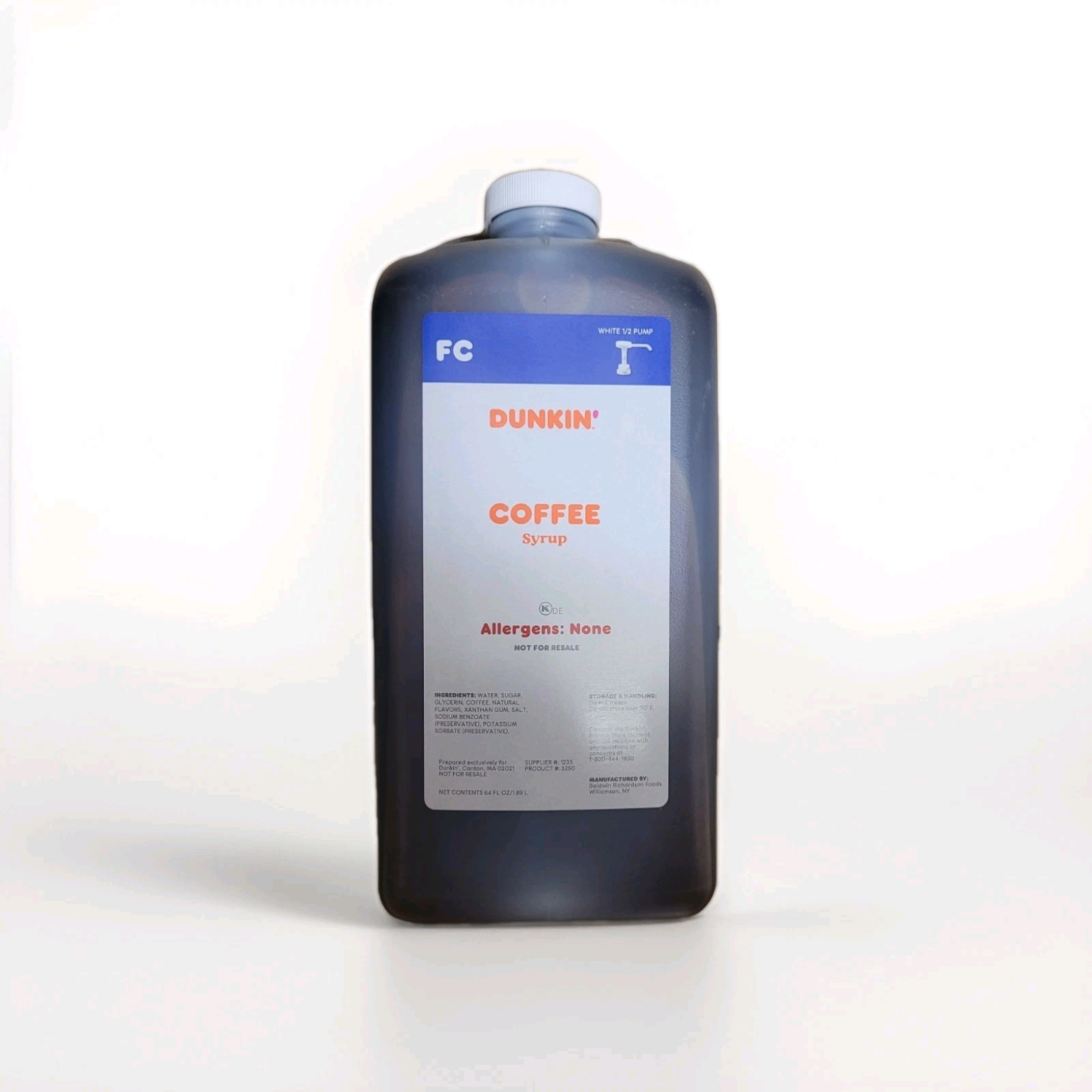 Dunkin Coffee Swirl Syrup WITH PUMP