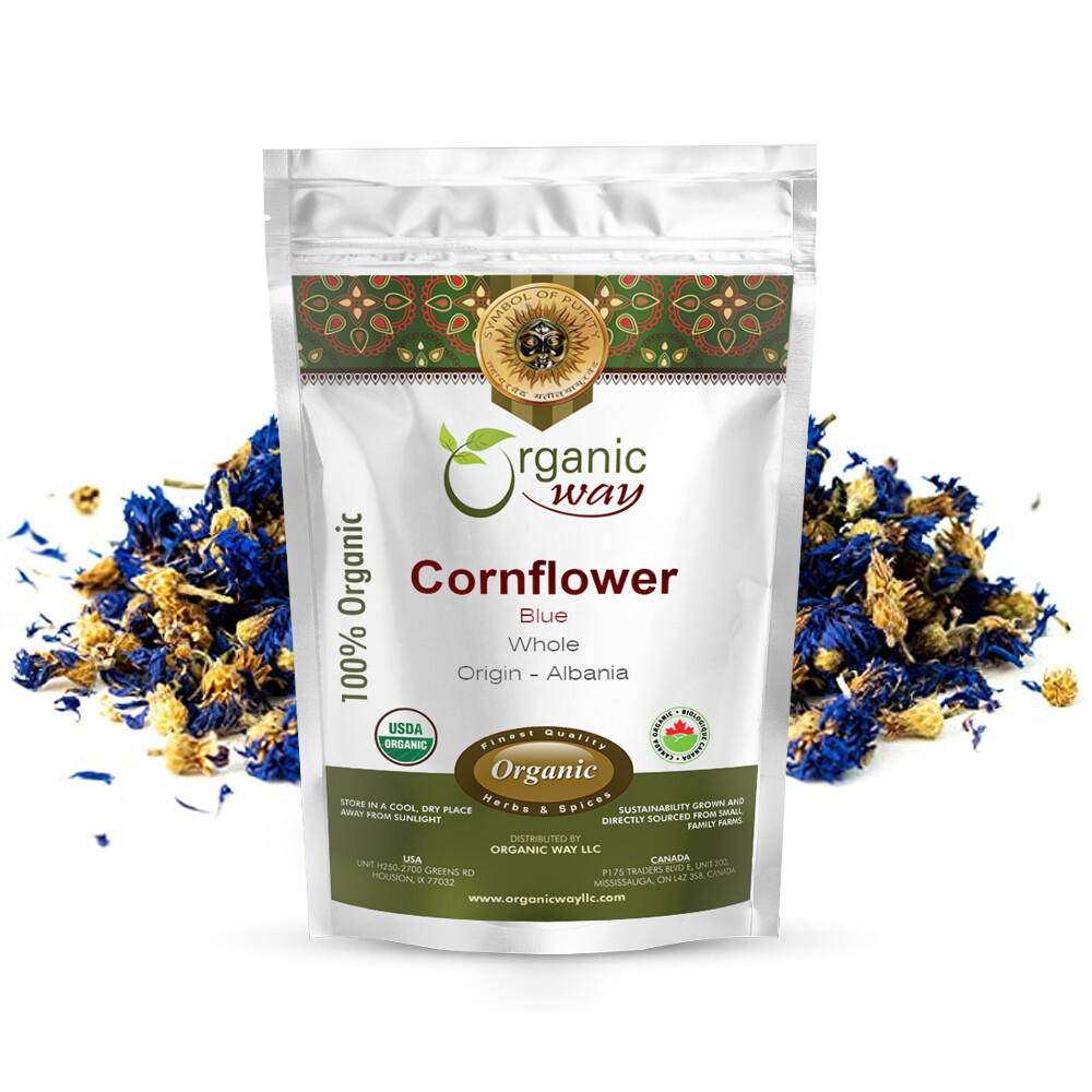 Organic Way Cornflower Blue Whole – Herbal Tea | Kosher & USDA Certified