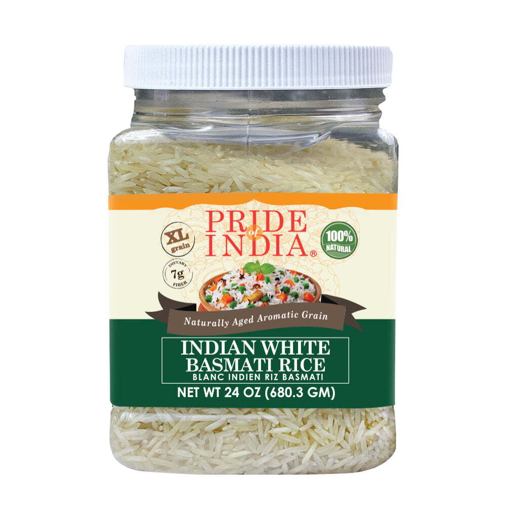 Extra Long Indian White Basmati Rice – Naturally Aged Aromatic Grain Jar