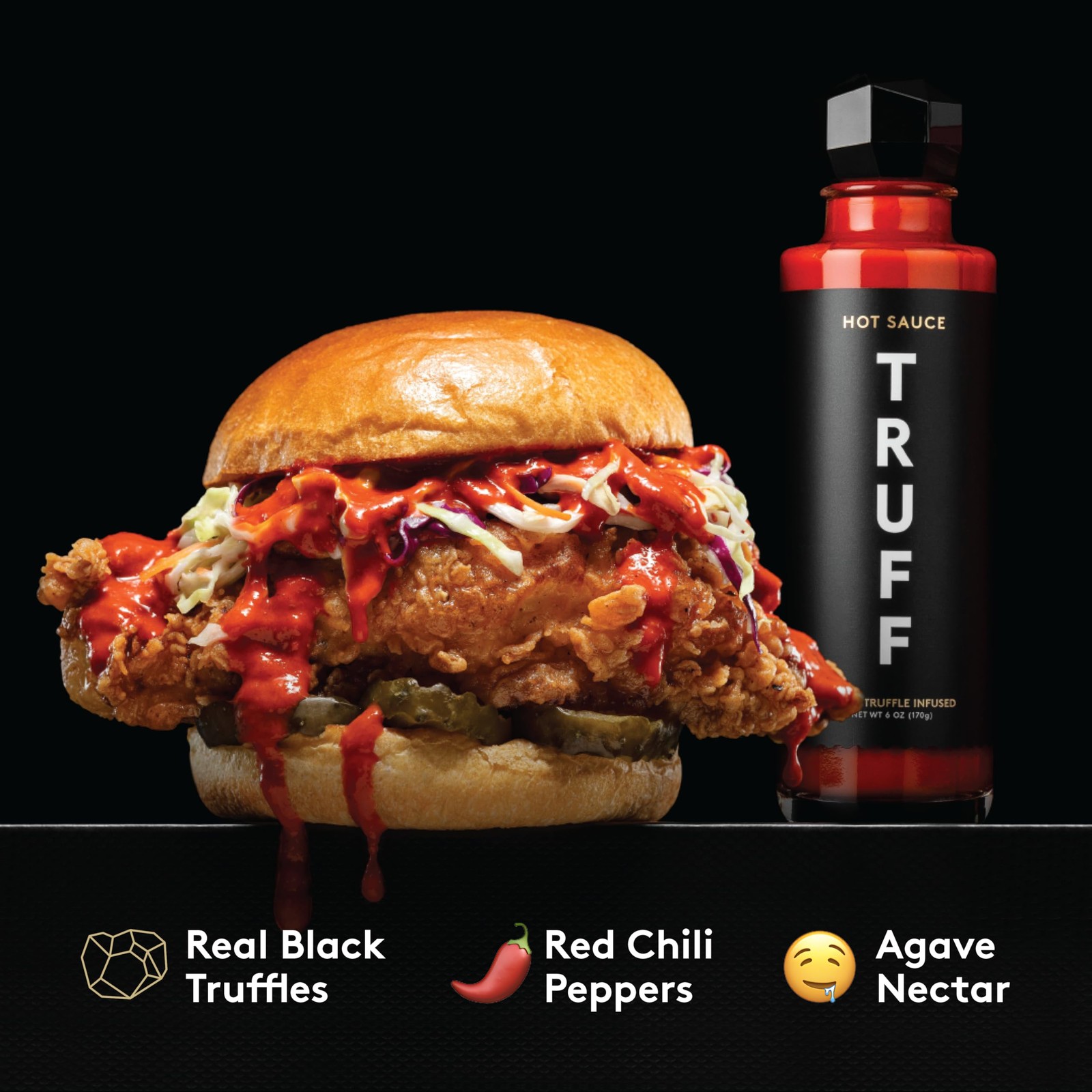 TRUFF Original Black Truffle Hot Sauce, 6 oz 6 Ounce (Pack of 1), No Color