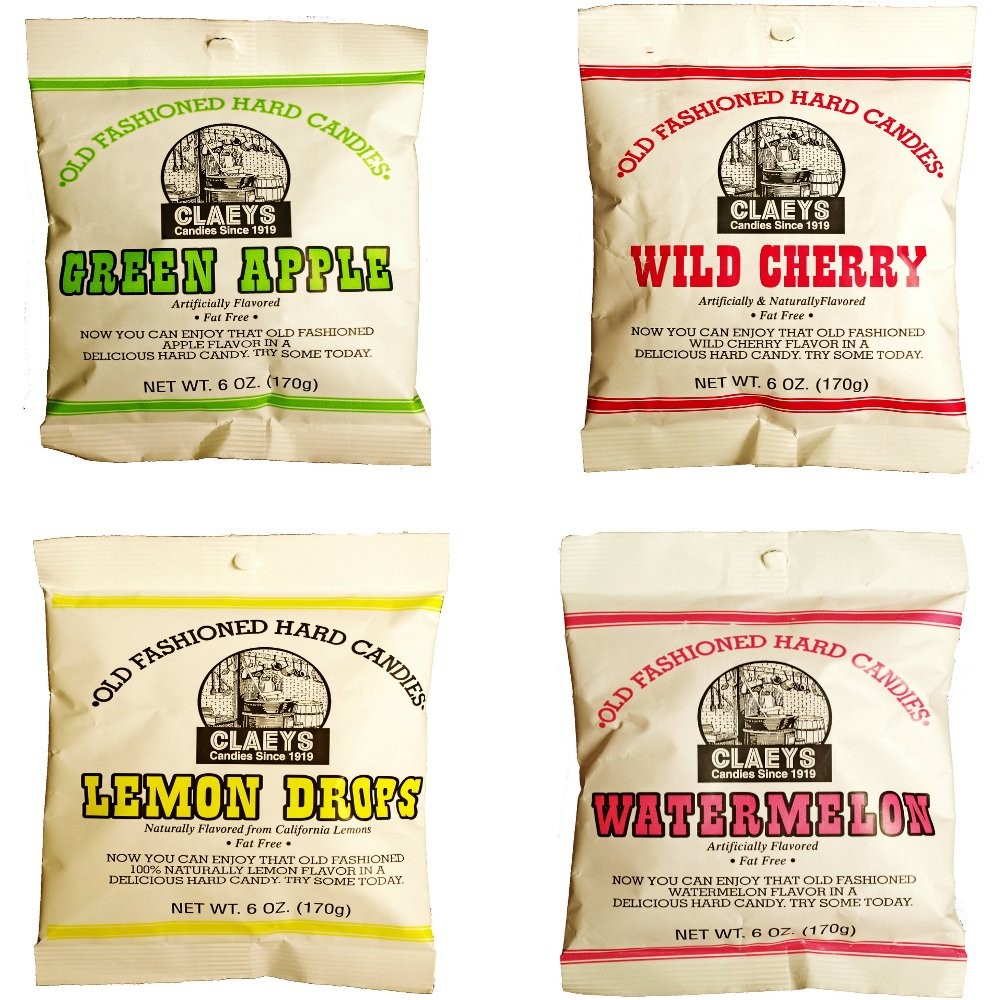 Claeys Old Fashioned Hard Candy – Variety 4 Pack – 6 Ounce (Pack of 4), Green