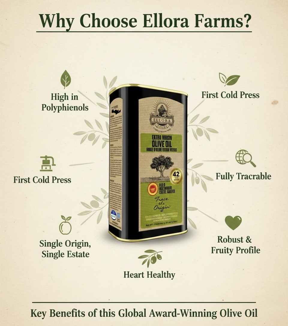 Single Estate PDO Greek Extra Virgin Olive Oil, Global Gold Awards, 33.8oz X 2