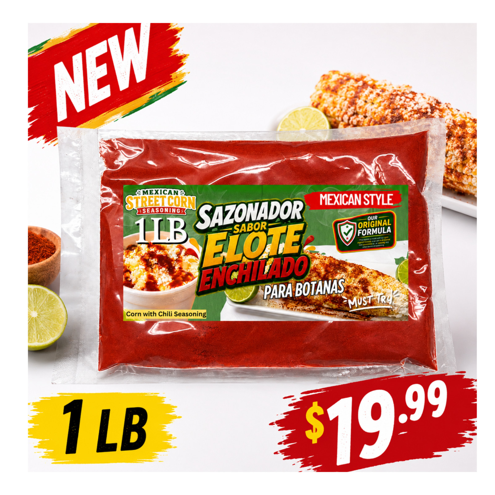 Mexican Street Corn Seasoning | Sazonador Sabor Elote Enchilado 1 LB
