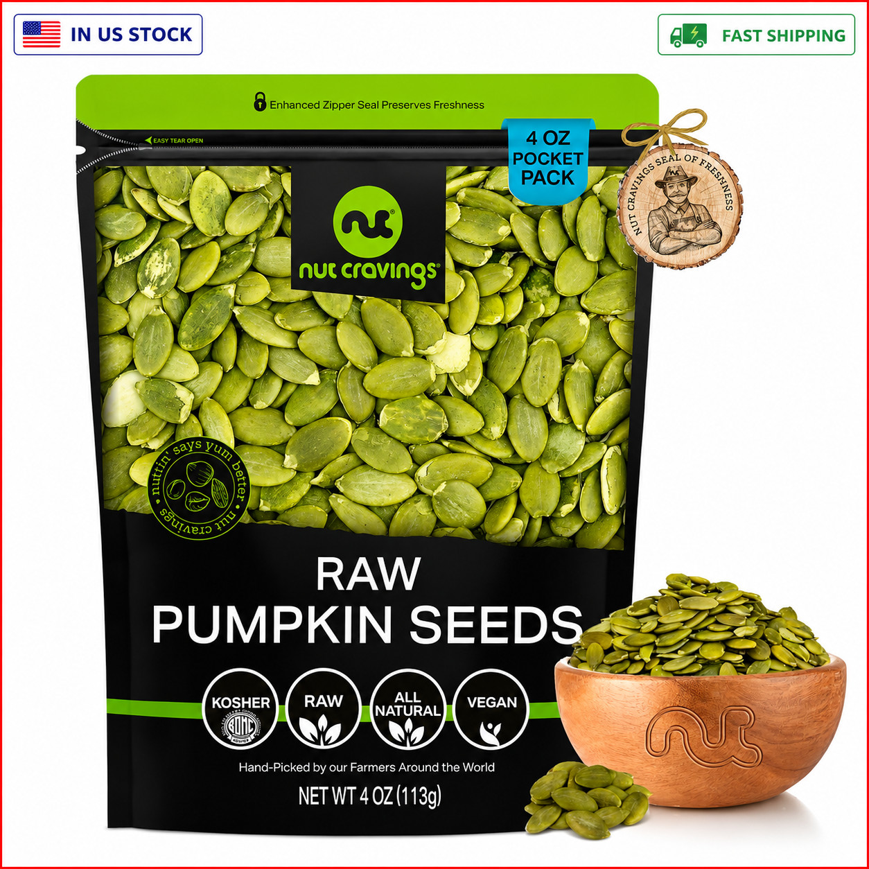 – Raw Pumpkin Seeds Pepitas, Unsalted, Shelled, (8Oz – 1 Pack) Bulk Nuts Packed