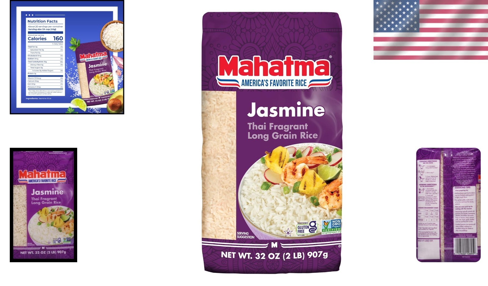 Versatile Jasmine Rice, 32 Oz Bag – Perfect for Family Recipes, & Kosher