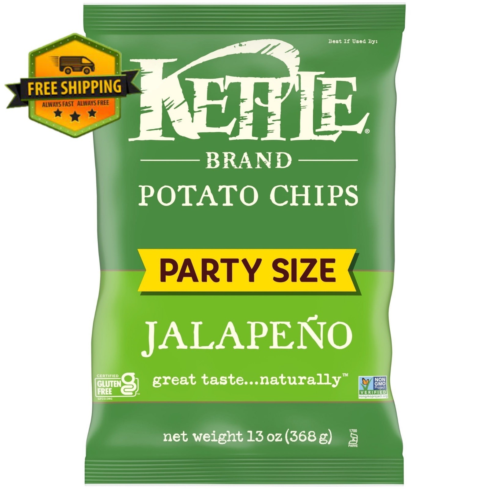 Kettle Brand Jalapeno Kettle Chips – Party Size 13 oz Bag