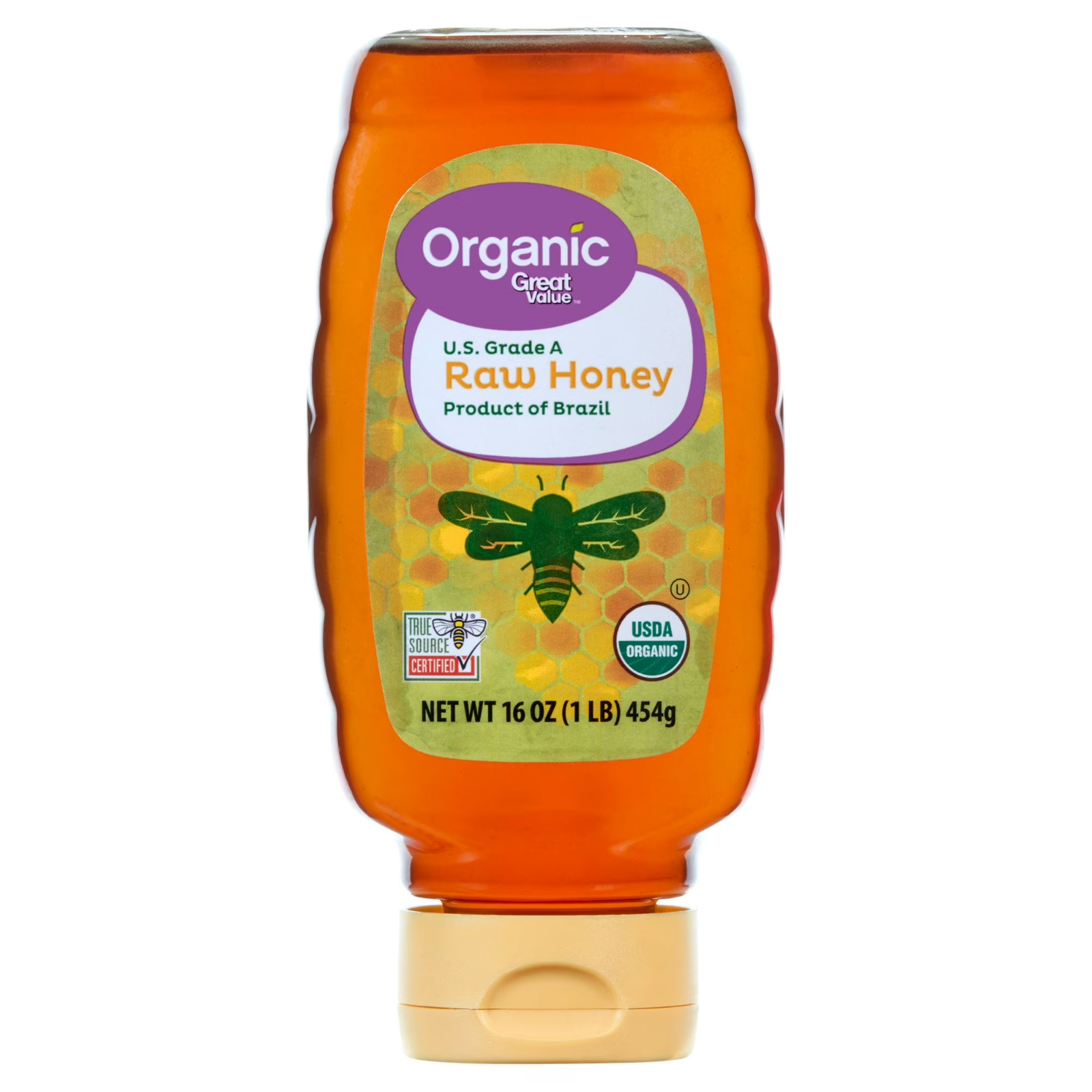 Great Value Organic Strained Raw Honey, 16 oz