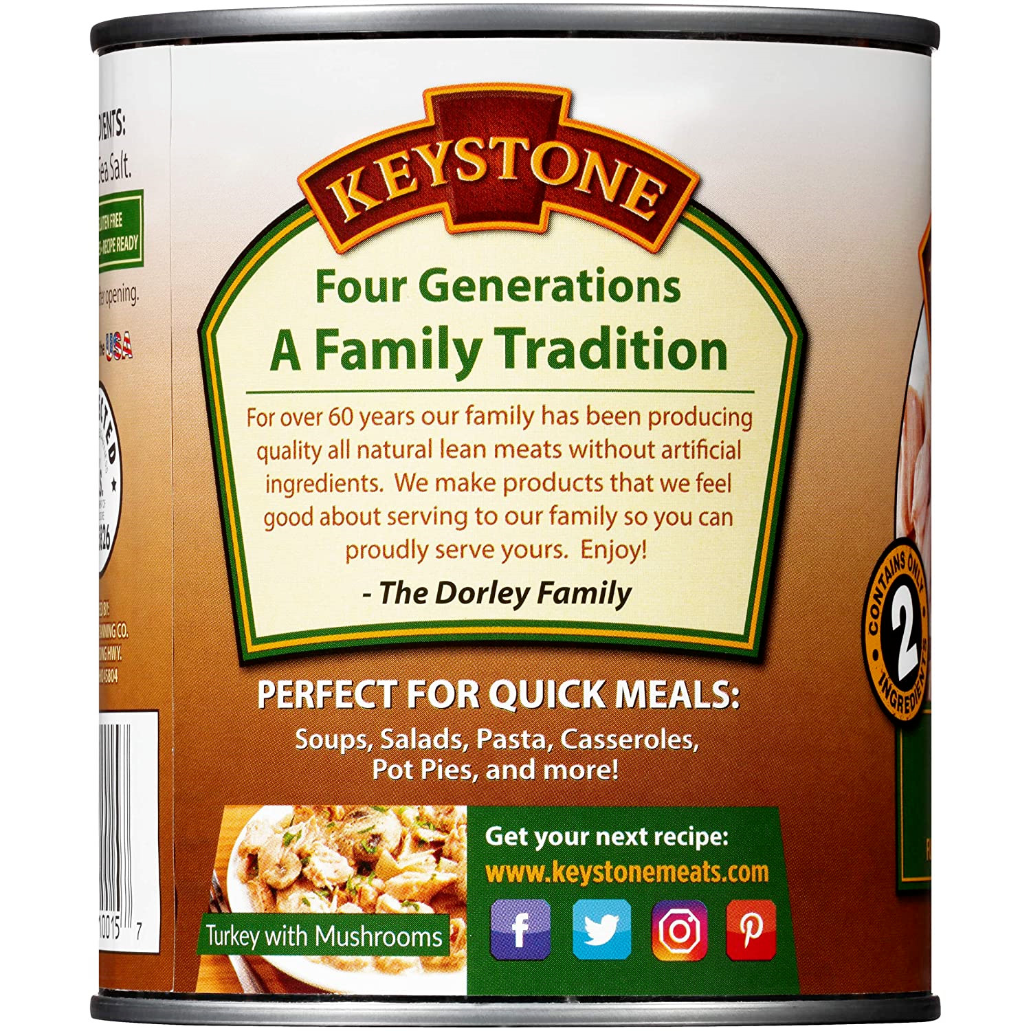 (8 Cans) Keystone Turkey **ALL NATURAL – NO PRESERVATIVES – FULLY COOKED** 28oz