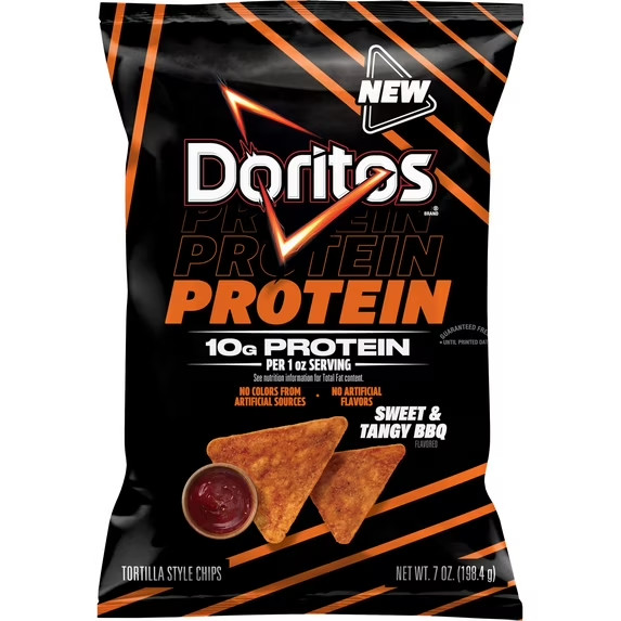 Doritos Sweet & Tangy BBQ Protein Tortilla Chips Savory Snack